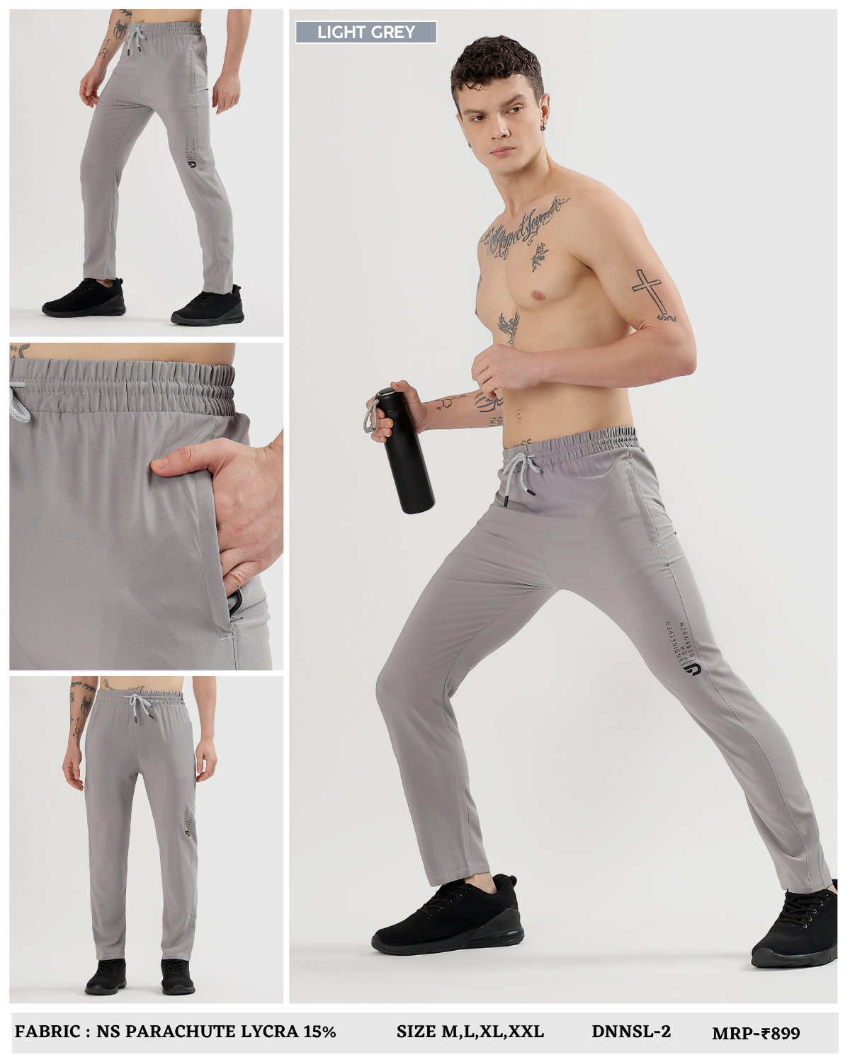 TechStretch Lowers - Imported Ns Parachute Lycra (145 GSM, 15% Lycra)