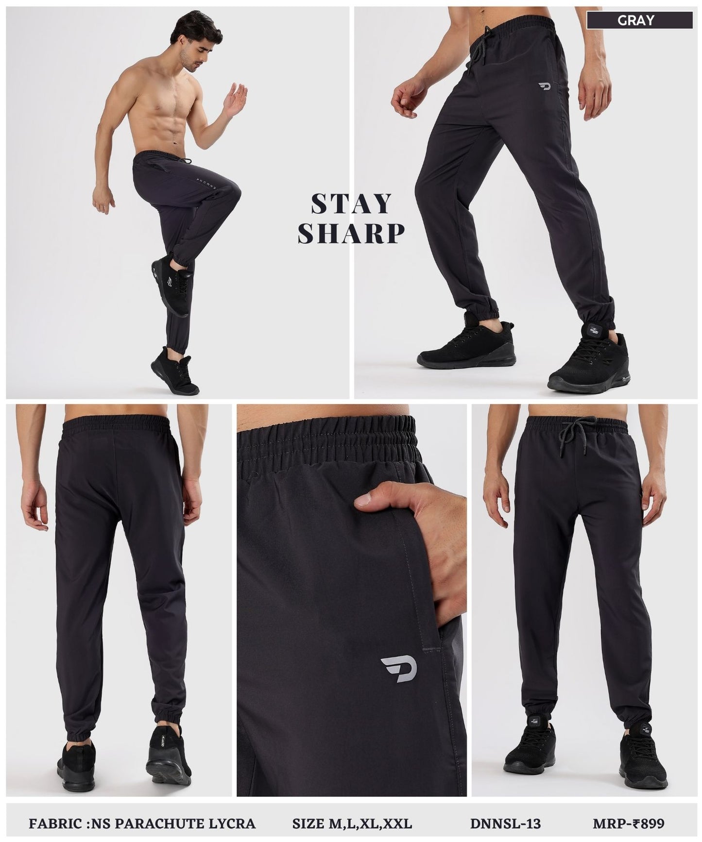 Hybrid Jogger - Imported Ns Parachute Lycra Lower (15% Lycra 145 GSM)