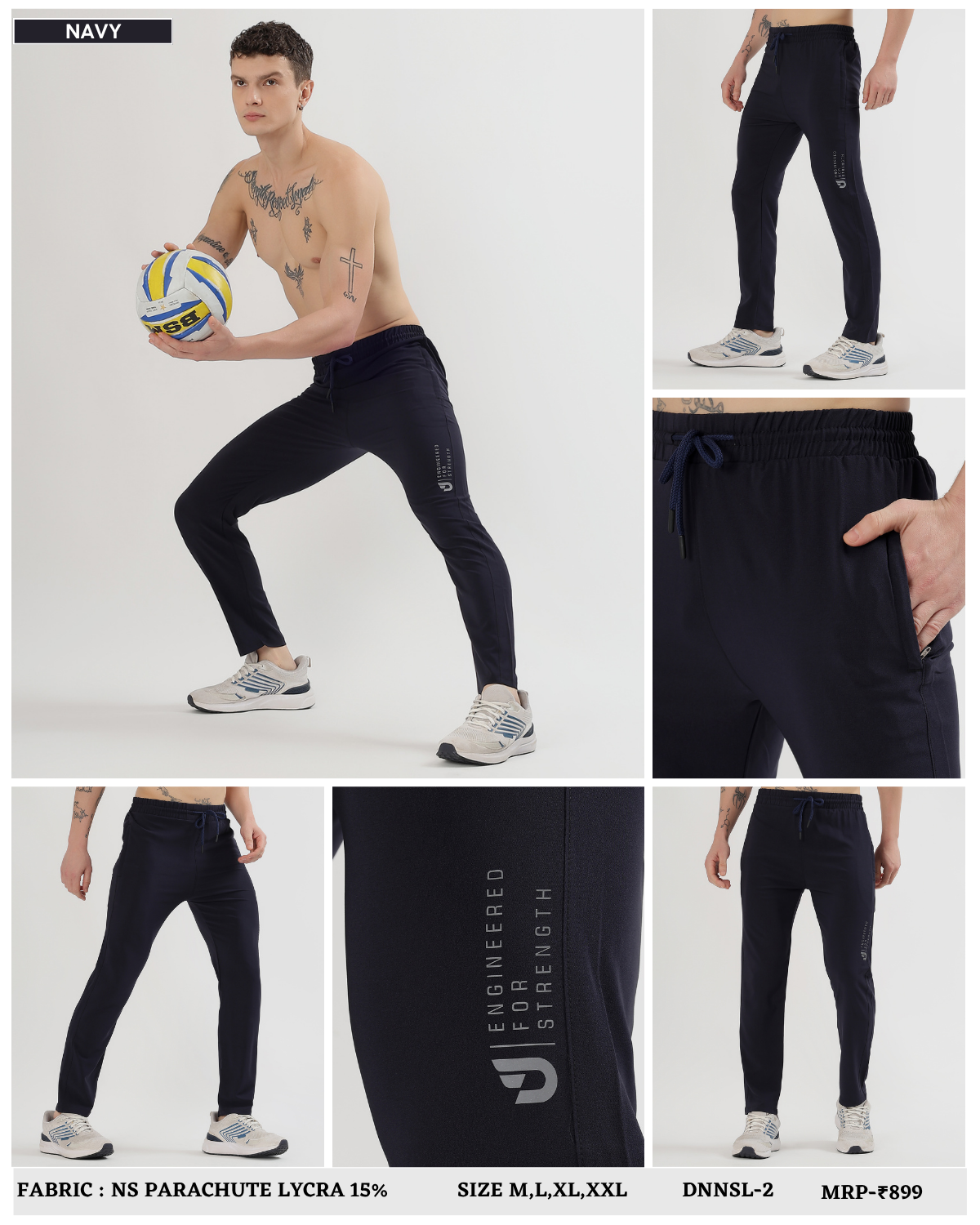 TechStretch Lowers - Imported Ns Parachute Lycra (145 GSM, 15% Lycra)