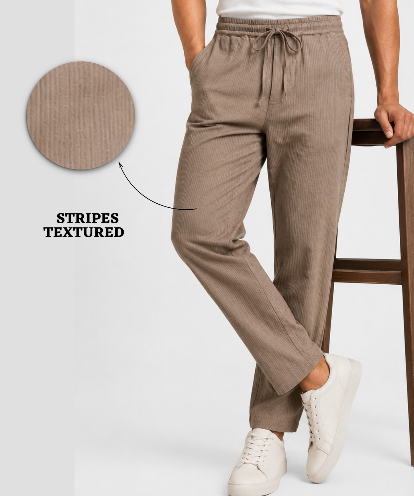 Men’s Premium Cotton Blend Casual Trackpants – Soft Comfort Fit with Textured Style