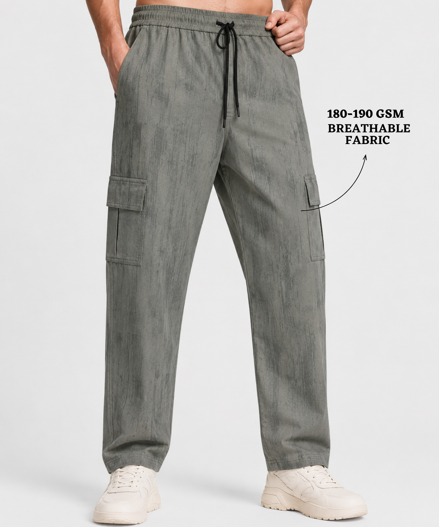 Men’s Imported Nylon Terry Lycra Cargo TrackPant – Soft Stretch Cargo for Daily & Casual Wear | DOD