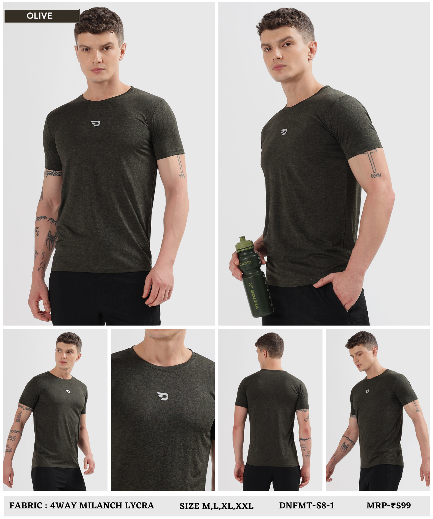 Action T-shirt - Imported 4way Milanch Lycra (GSM 180)