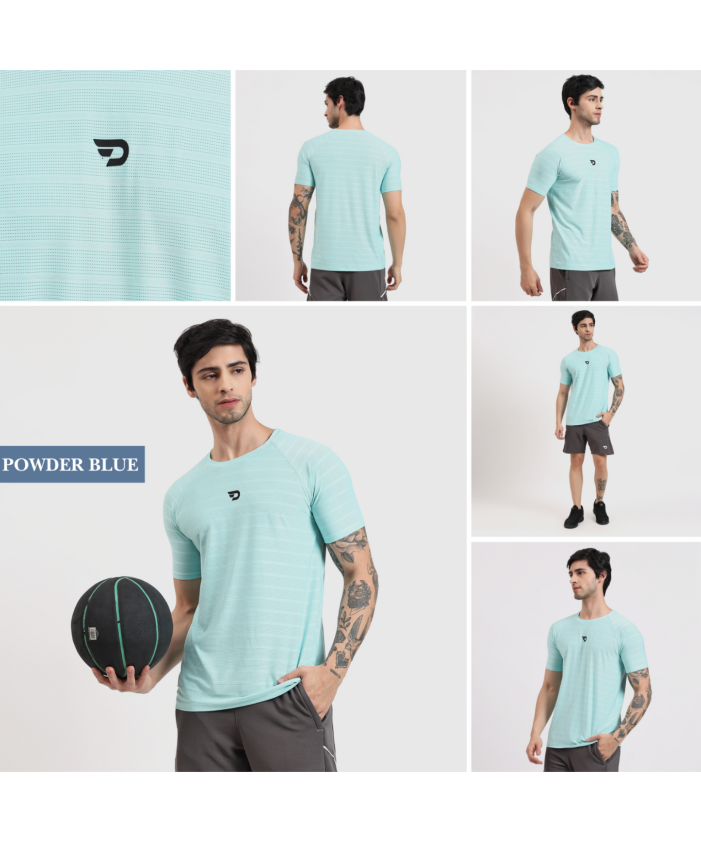 Pin Point Knit Lycra 6 Thread Stitching T-shirts