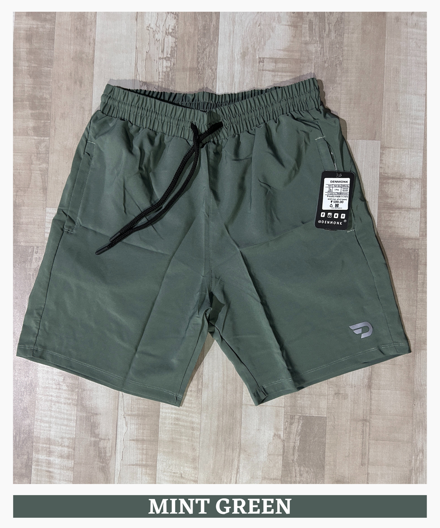 Men’s Solid Active Shorts - Imported Ns Parachute Lycra (15% Lycra 130 GSM)