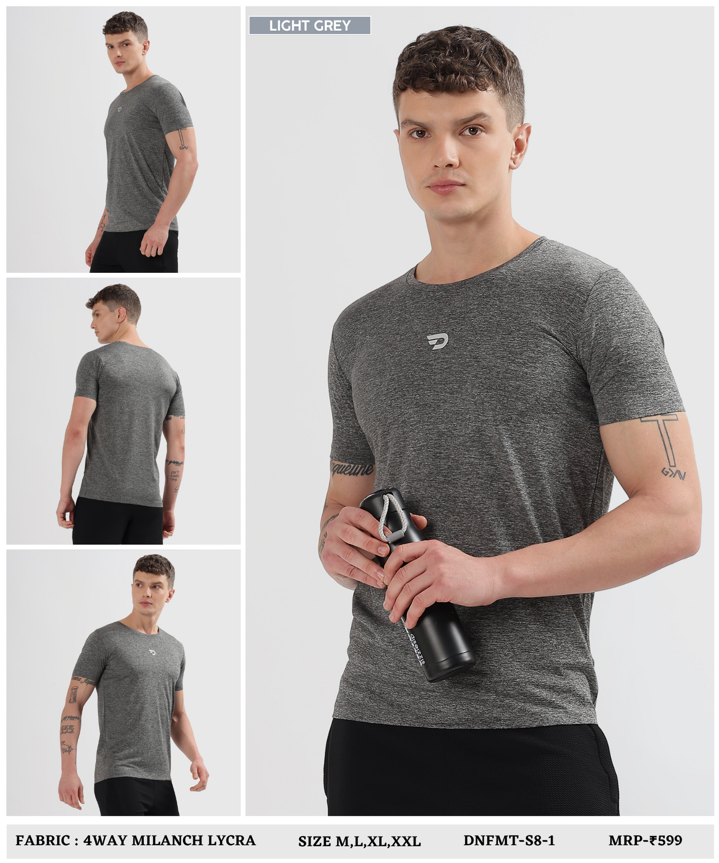 Action T-shirt - Imported 4way Milanch Lycra (GSM 180)