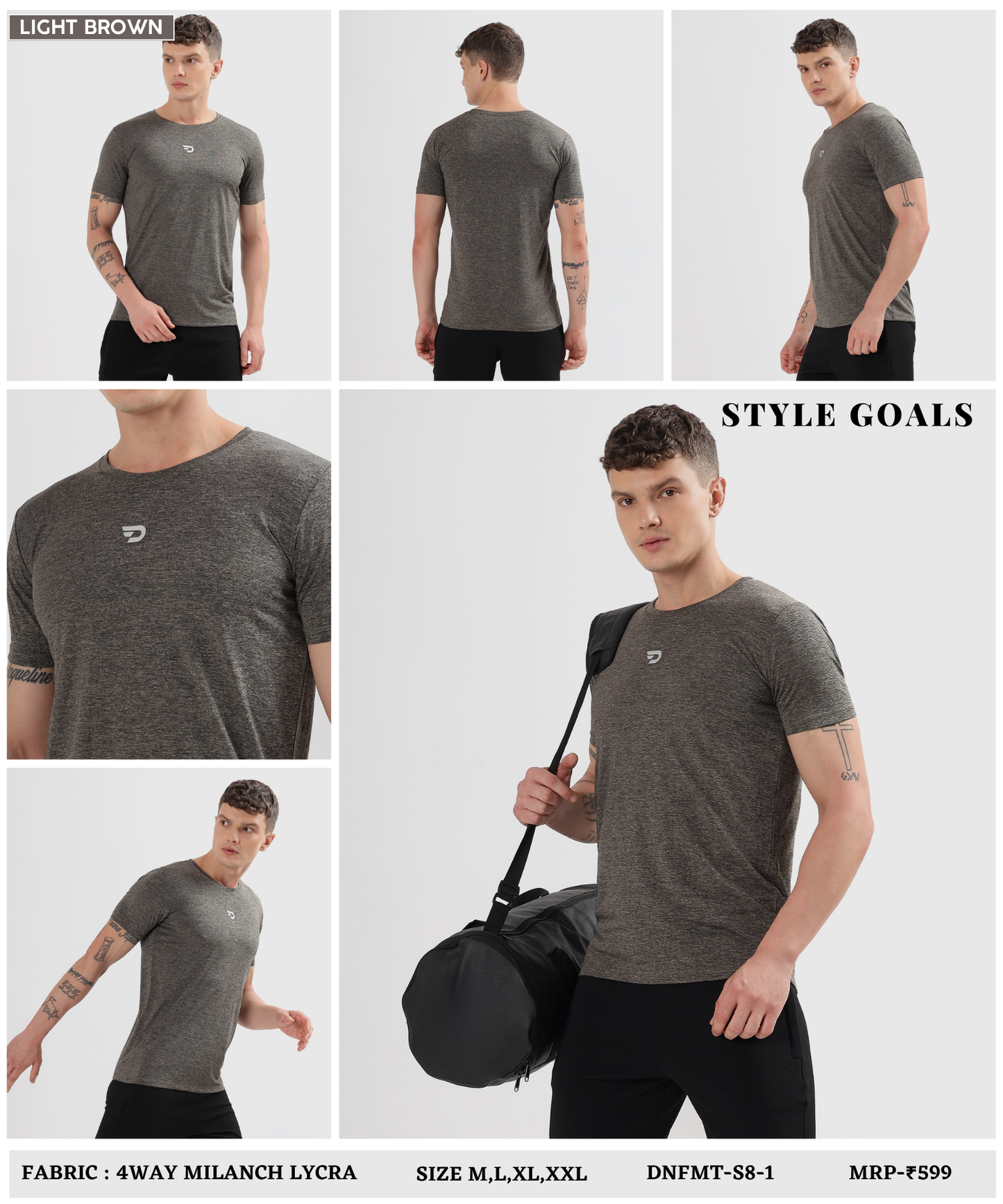 Action T-shirt - Imported 4way Milanch Lycra (GSM 180)