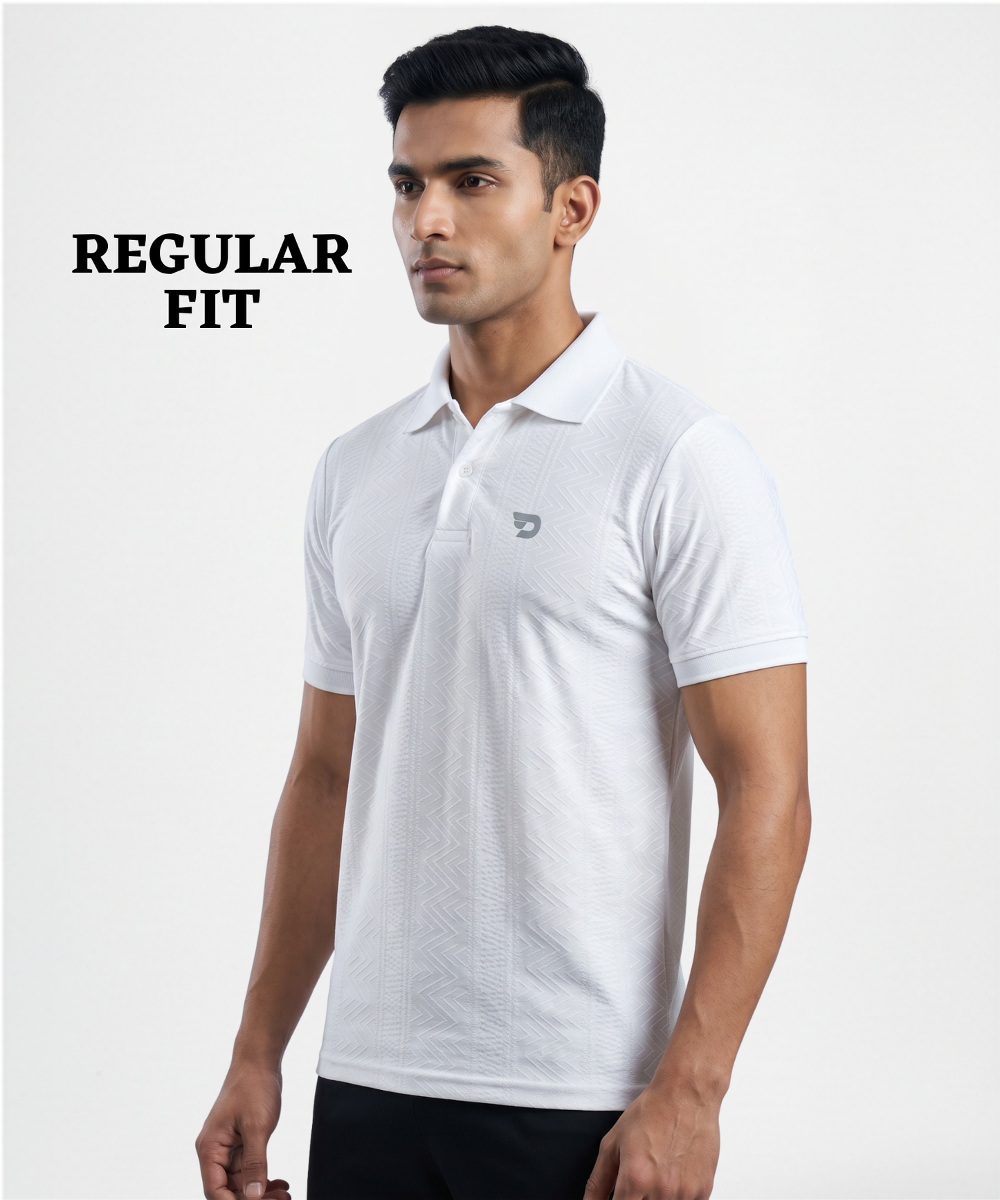 Men’s Stylish Imported Jacquard Matty Lycra Polo Neck T-Shirt with Premium Fit | 180 GSM | DOD