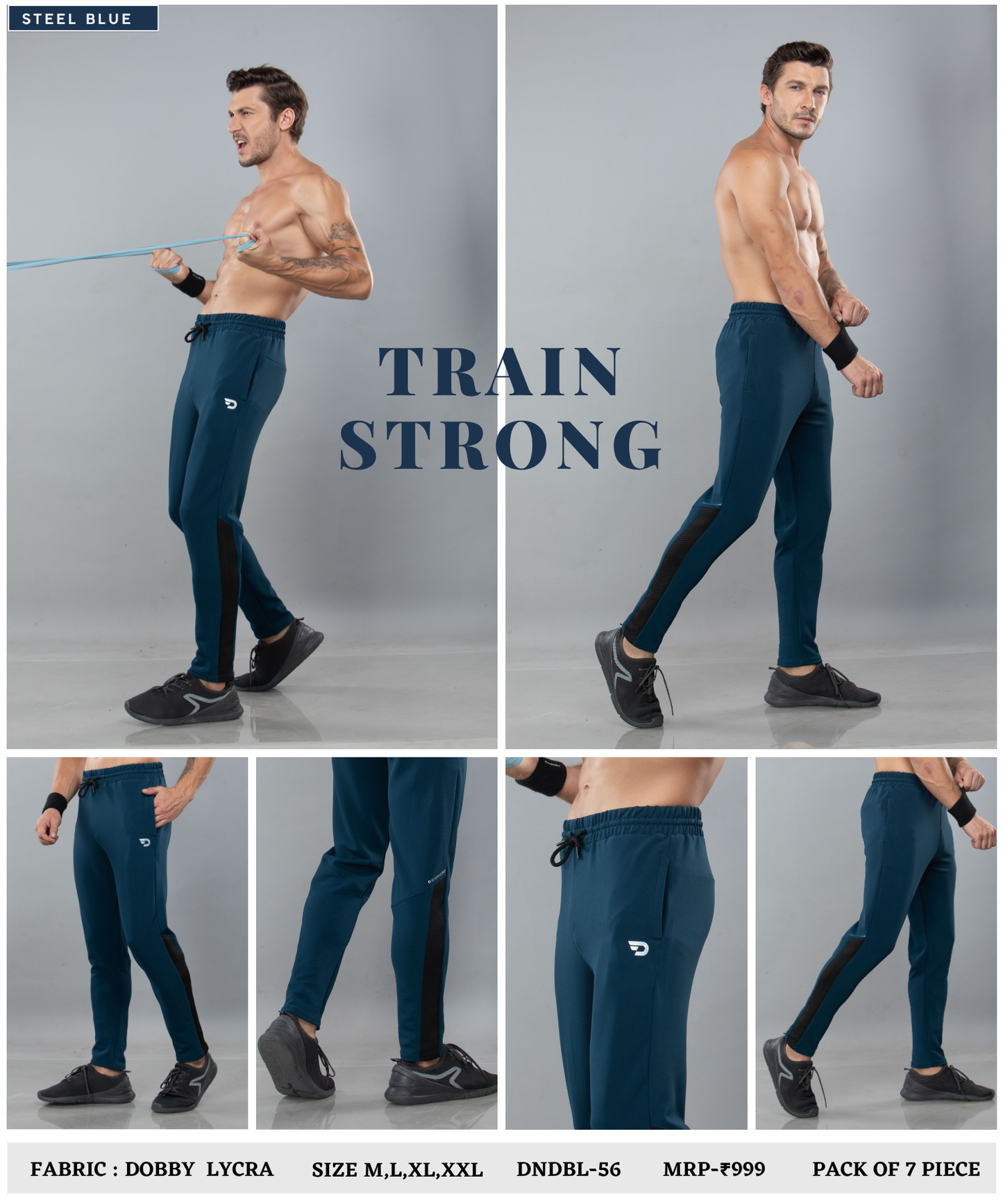 Bugdot Patch Detail Trackpant – Imported Dobby Lycra (280 GSM)