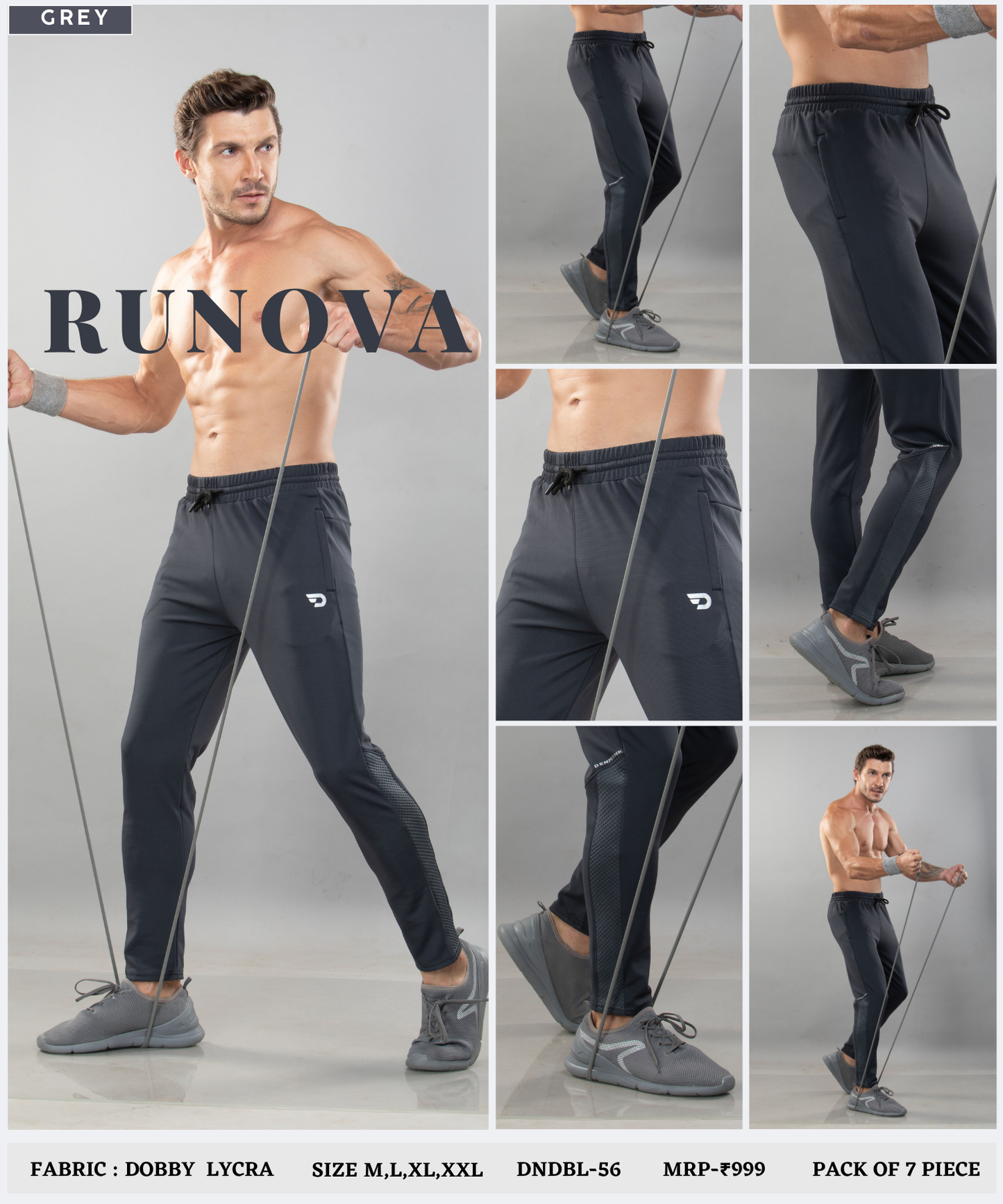 Bugdot Patch Detail Trackpant – Imported Dobby Lycra (280 GSM)