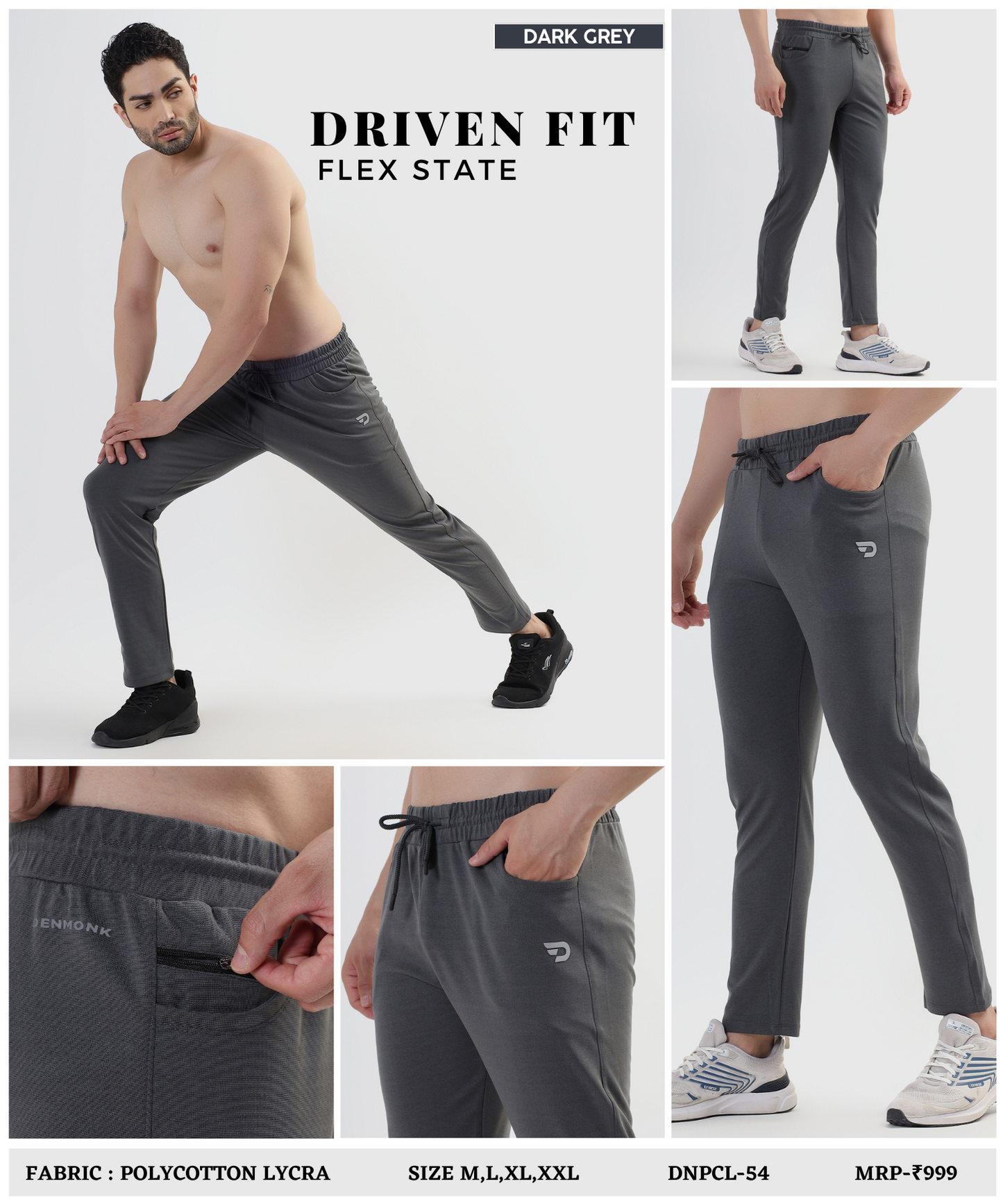 FlexTaper Trackpants - Imported Polycotton Lycra (GSM 280)