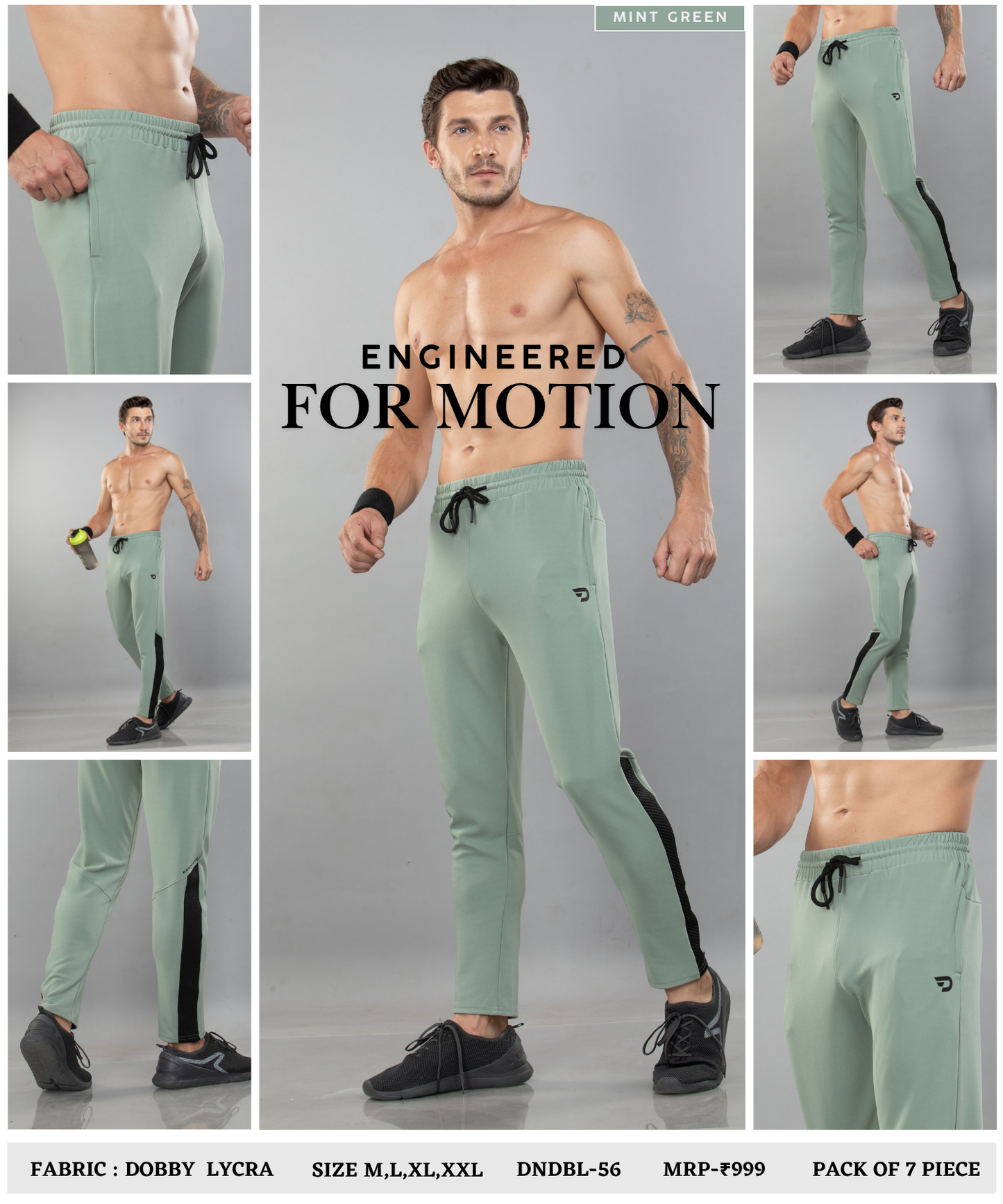 Bugdot Patch Detail Trackpant – Imported Dobby Lycra (280 GSM)