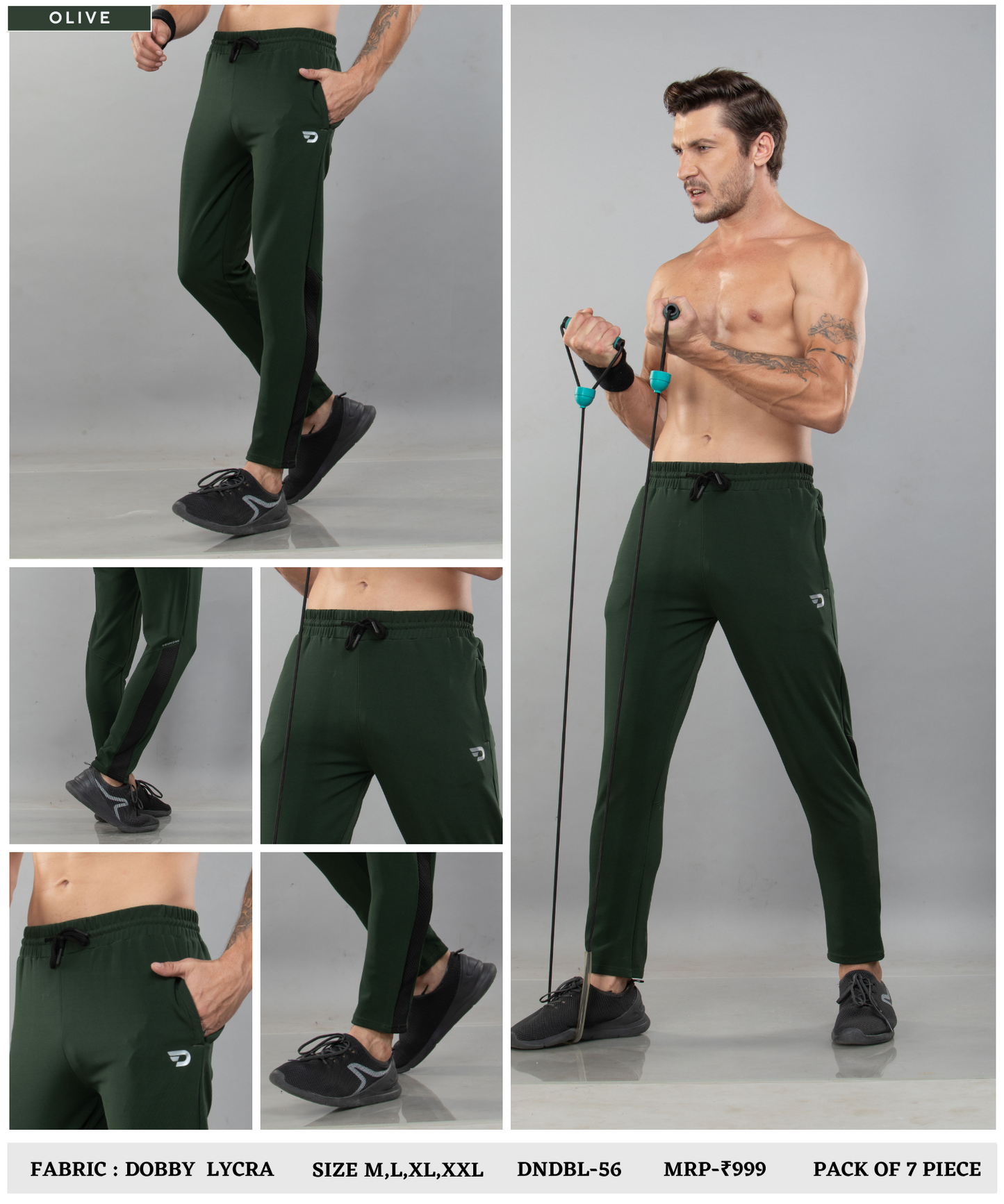 Bugdot Patch Detail Trackpant – Imported Dobby Lycra (280 GSM)