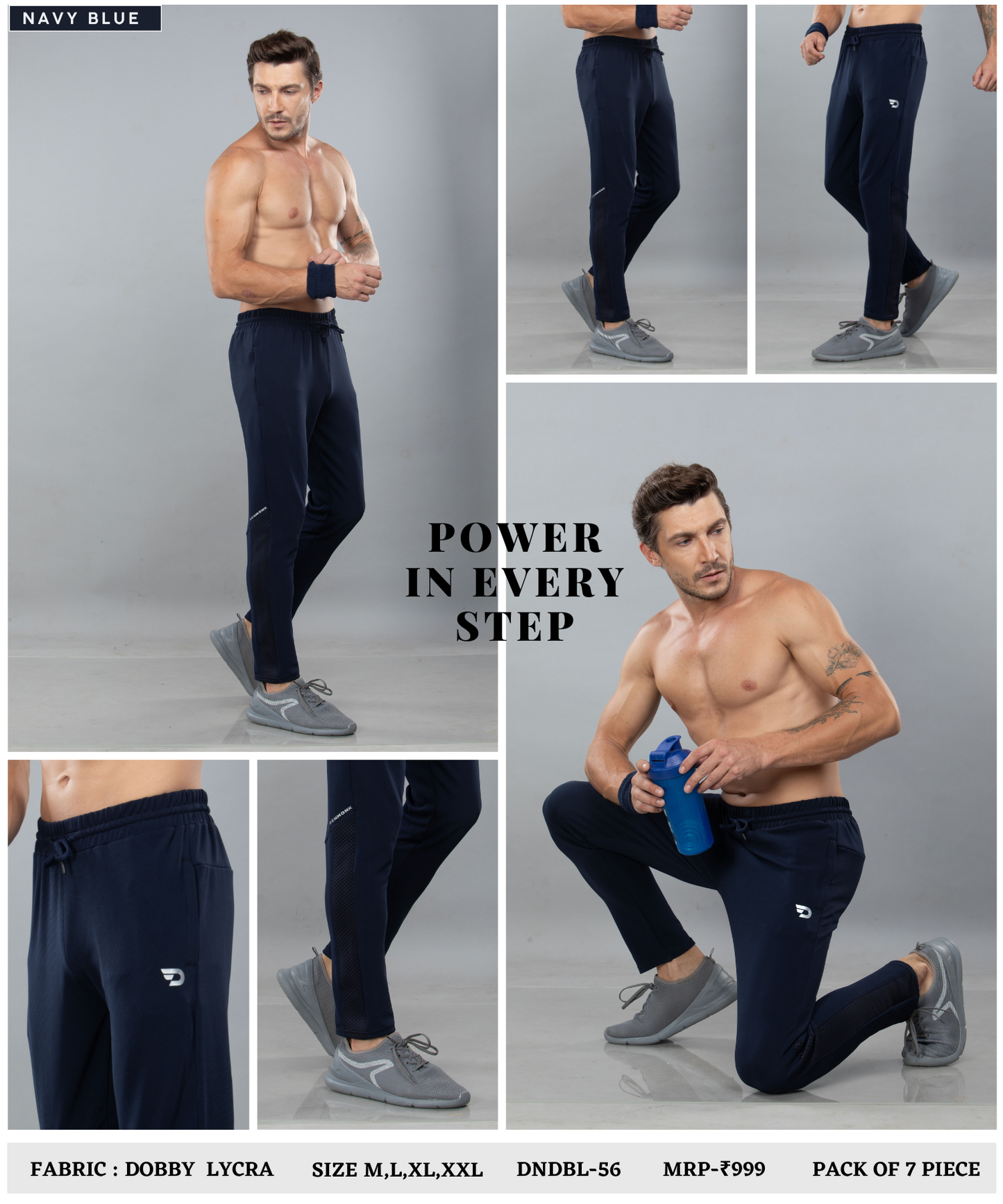 Bugdot Patch Detail Trackpant – Imported Dobby Lycra (280 GSM)