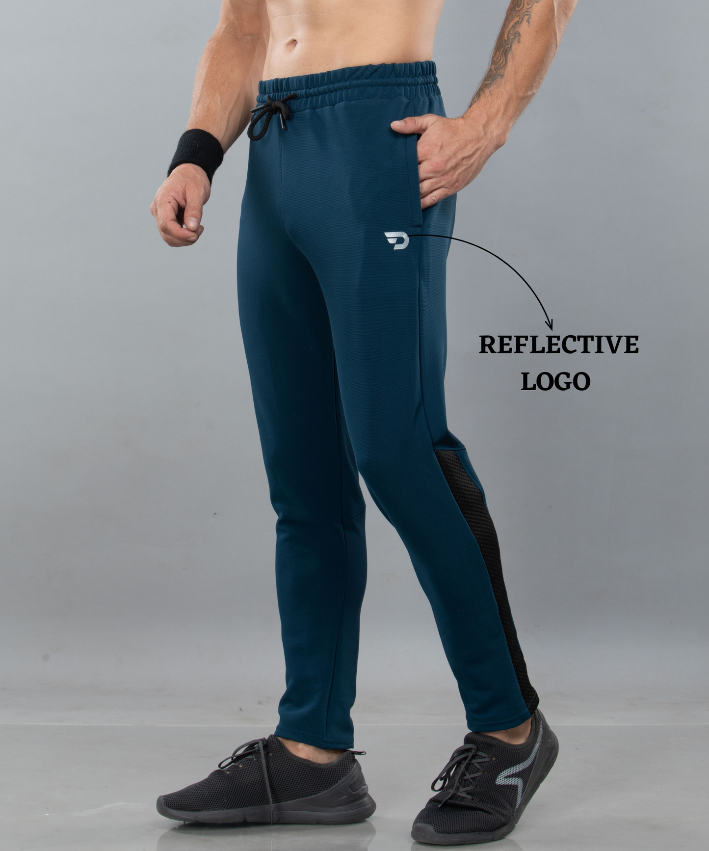 Bugdot Patch Detail Trackpant – Imported Dobby Lycra (280 GSM)