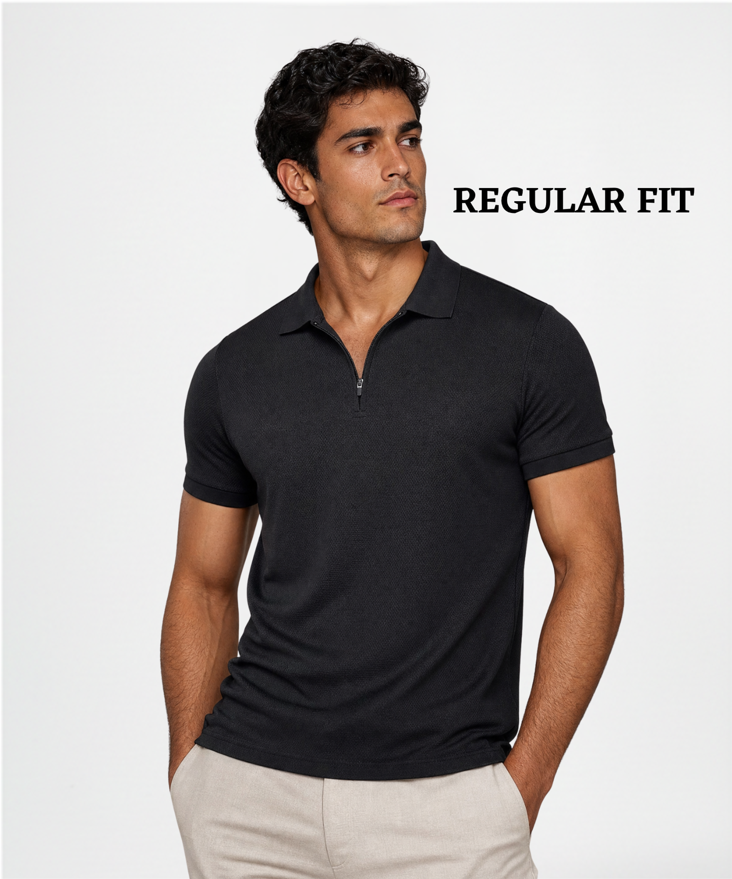 Men's Premium Textured Oval Jacquard Polo T-Shirt 200 gsm – Modern Knit Finish | DOD