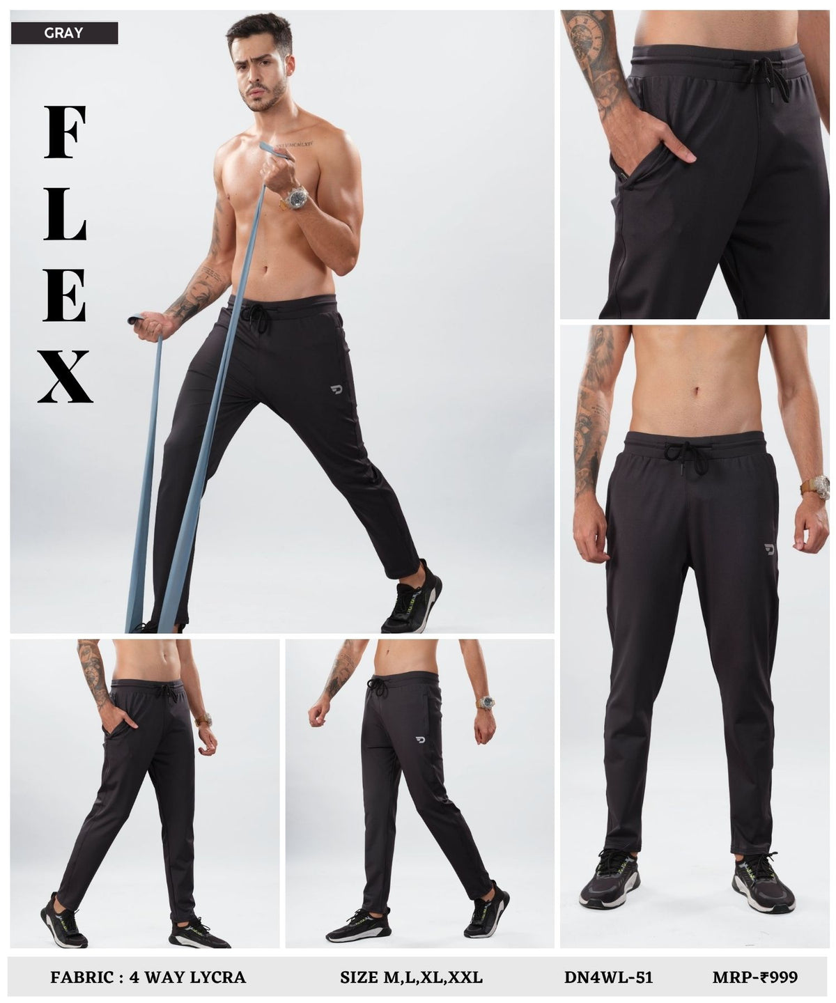 Vector Flex Trackpant - Imported 4way Taiwan Lycra Trackpant (GSM 280)