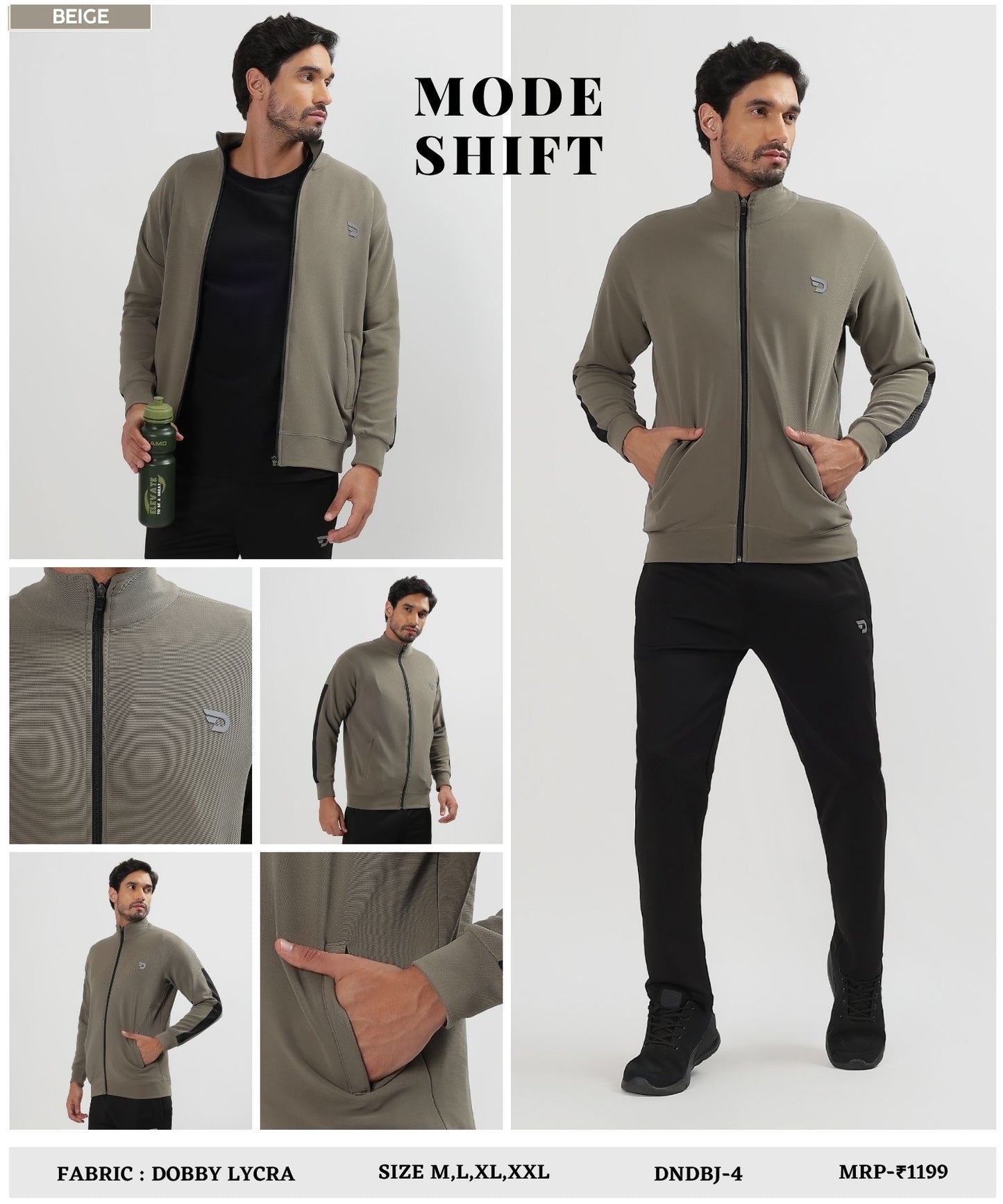 Imported Dobby Lycra Sports Jacket with Bugdot Detailing | 290 GSM | Regular Fit