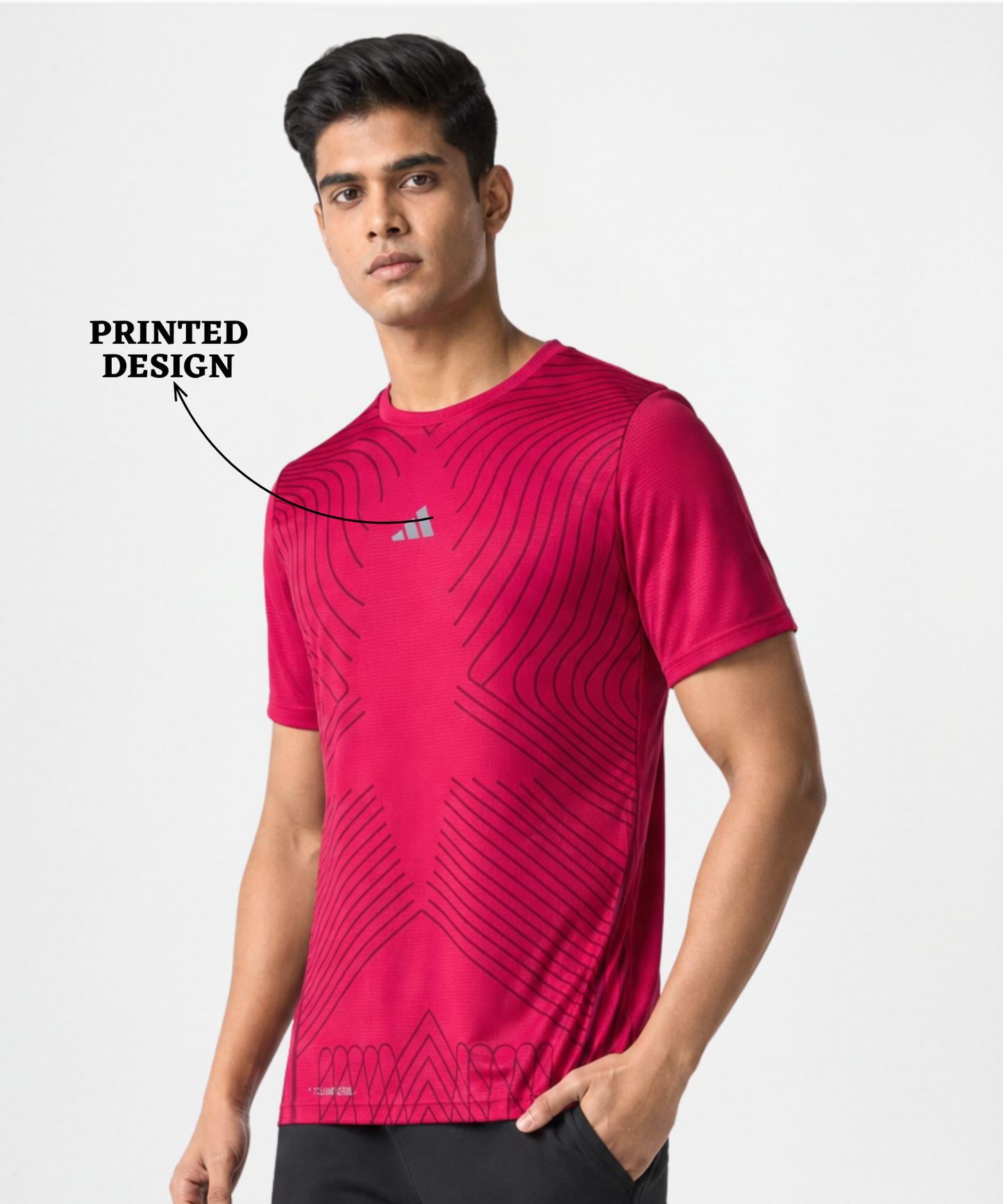 Imported Reebok Knit Lycra T-Shirt (GSM 180)- Printed Design|DOD