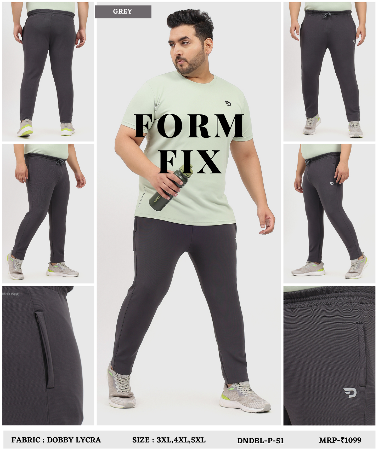 CoreFit Trackpant – Imported Dobby Plus Size Lower Lycra (280 GSM)