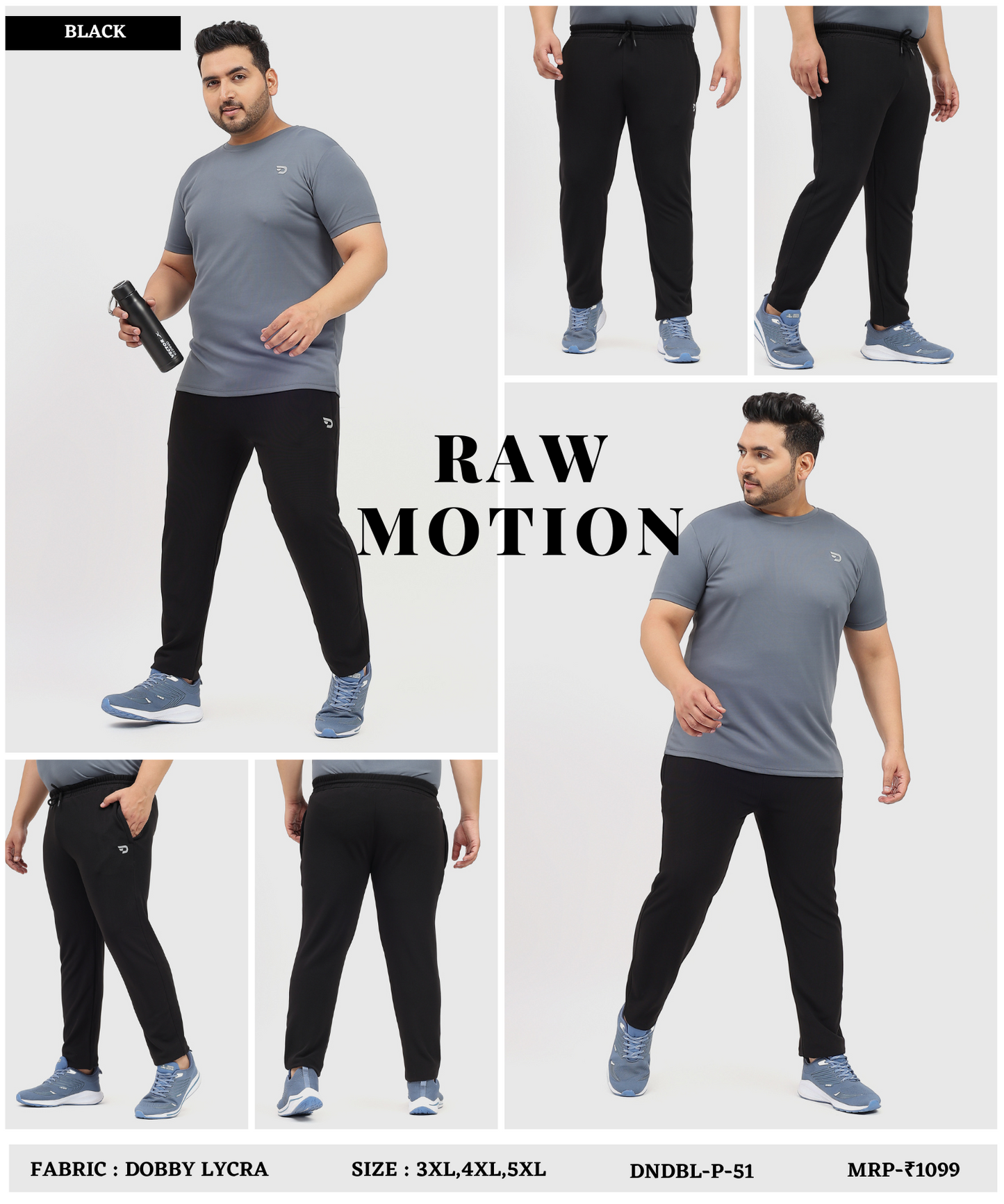 CoreFit Trackpant – Imported Dobby Plus Size Lower Lycra (280 GSM)
