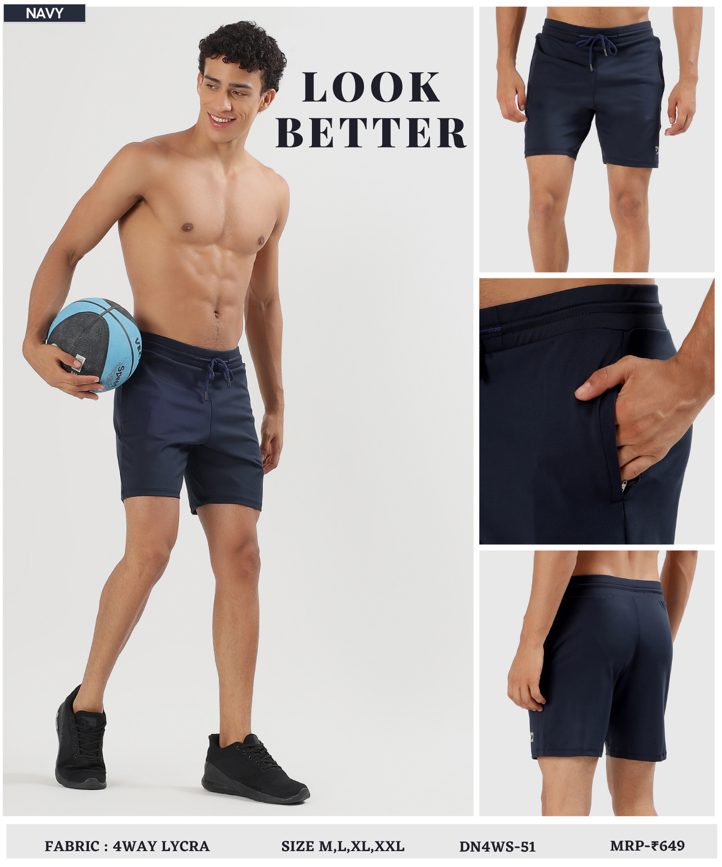 Performance Shorts - Imported 4way Taiwan Lycra (GSM 260)