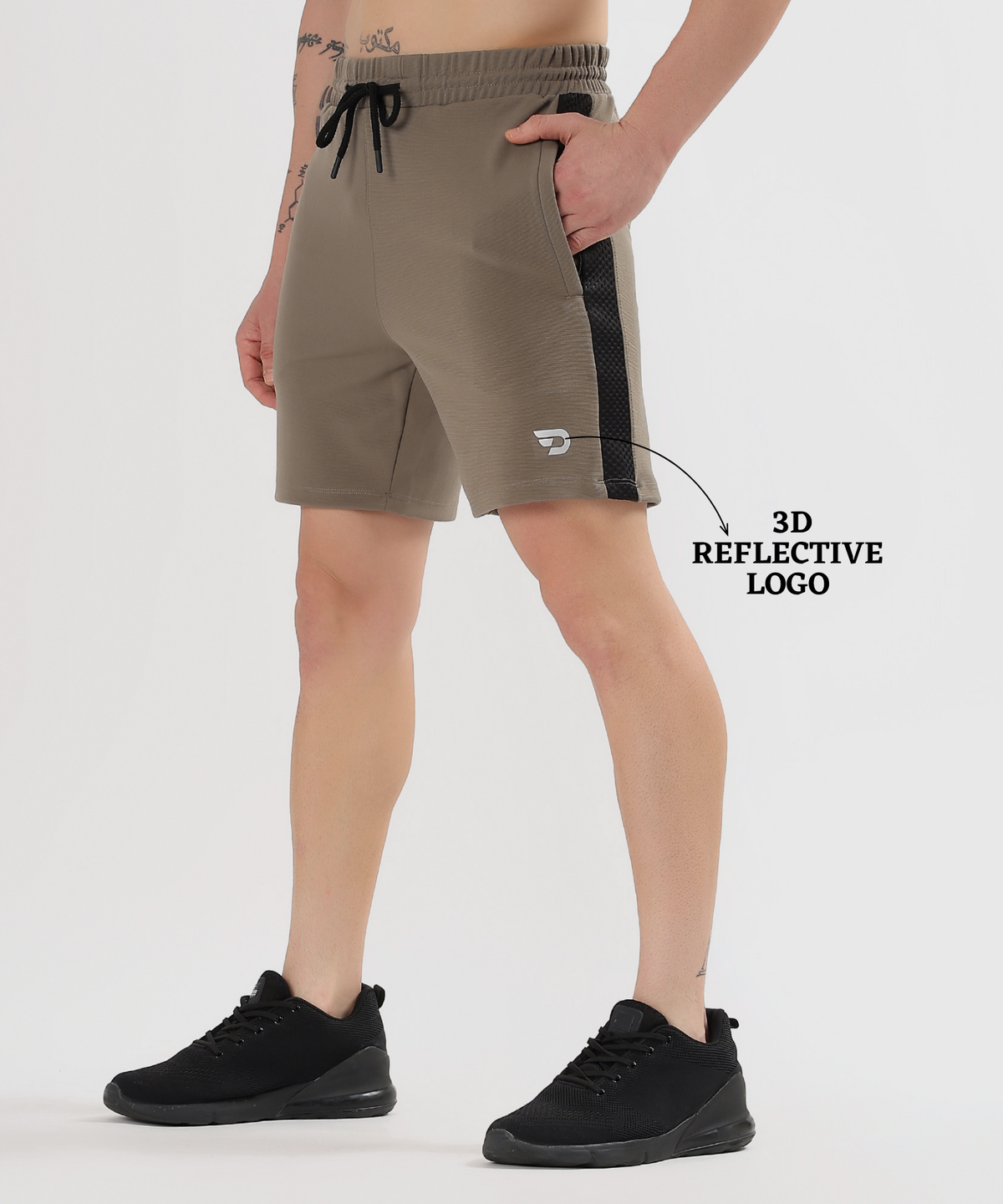 Sport Fit Shorts - Dobby Lycra with Bugdot Patch | GSM 250