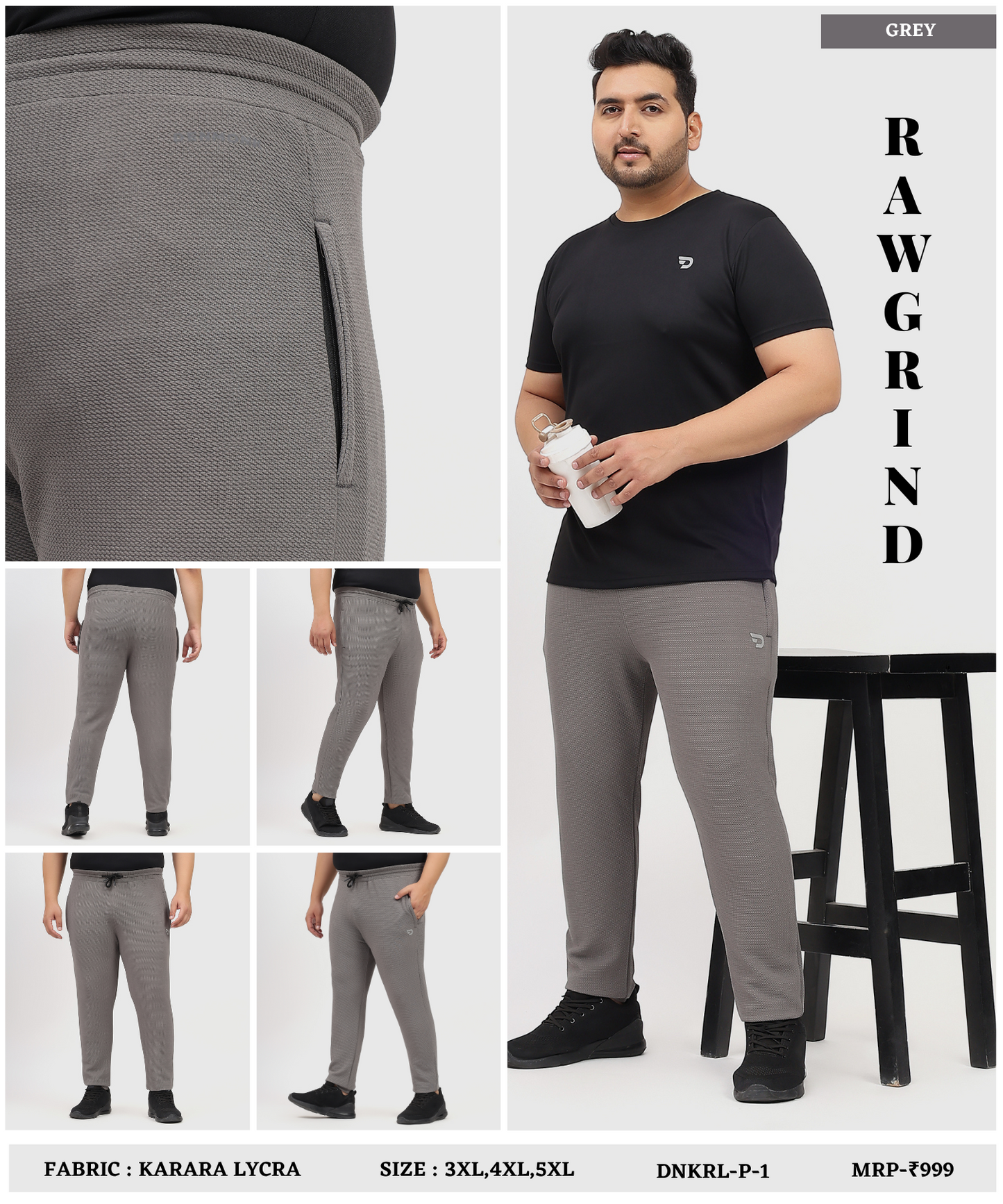 KararaTrack – Imported Karara Lycra | 260 GSM |Plus Size Lower