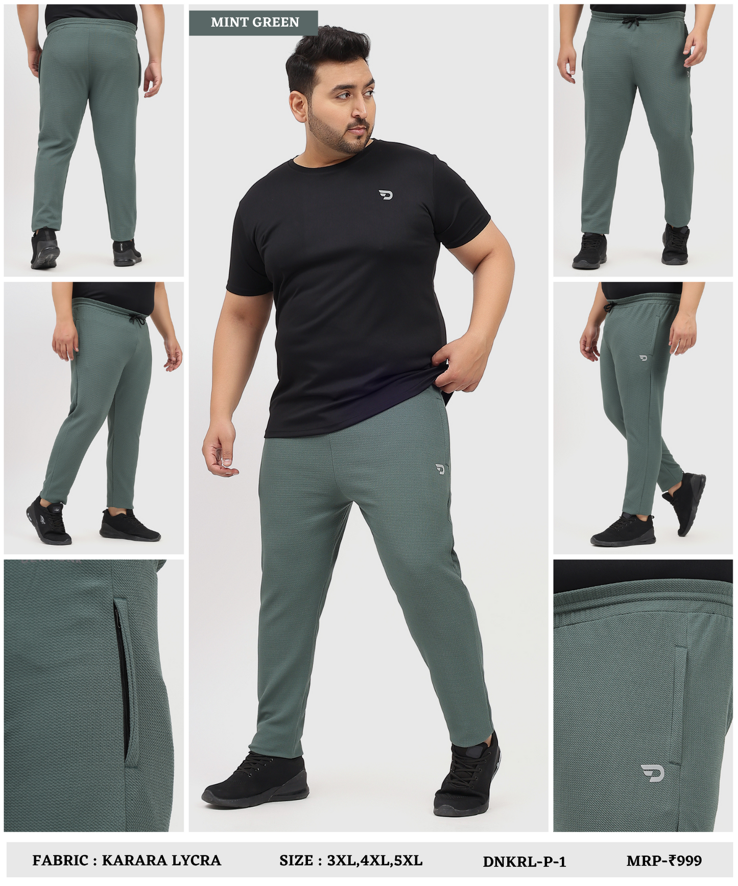 KararaTrack – Imported Karara Lycra | 260 GSM |Plus Size Lower