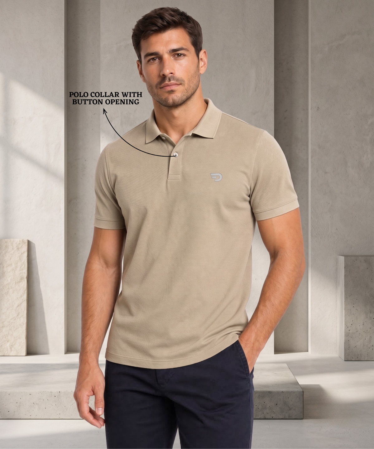 Denmonk Men's Honeycomb Jacquard Polo T-Shirt | Textured Knit | Regular Fit | 220 gsm