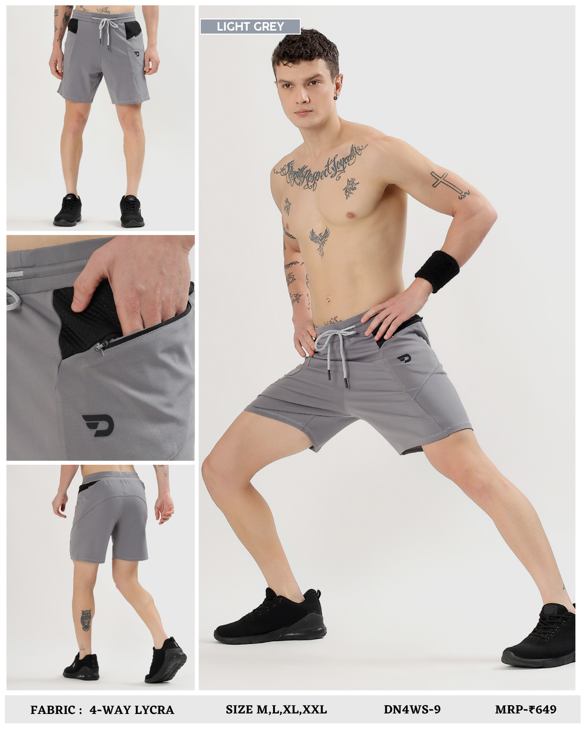 Imported 4way Taiwan Lycra Shorts (GSM 260)