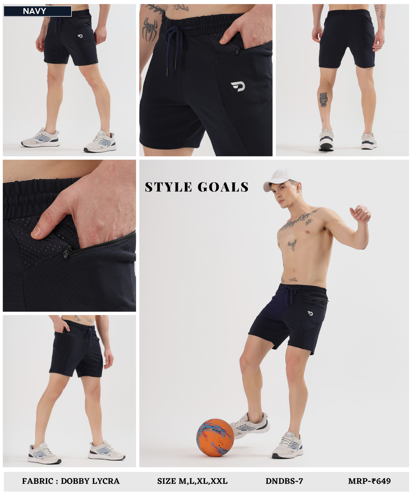 bugdot Shorts - Imported Dobby Lycra (GSM 250)