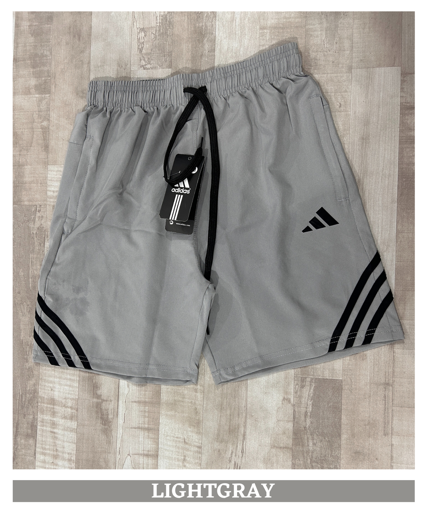 Imported Ns Parachute Lycra Shorts (15% Lycra 130 GSM) | Diagonal Triple Stripe