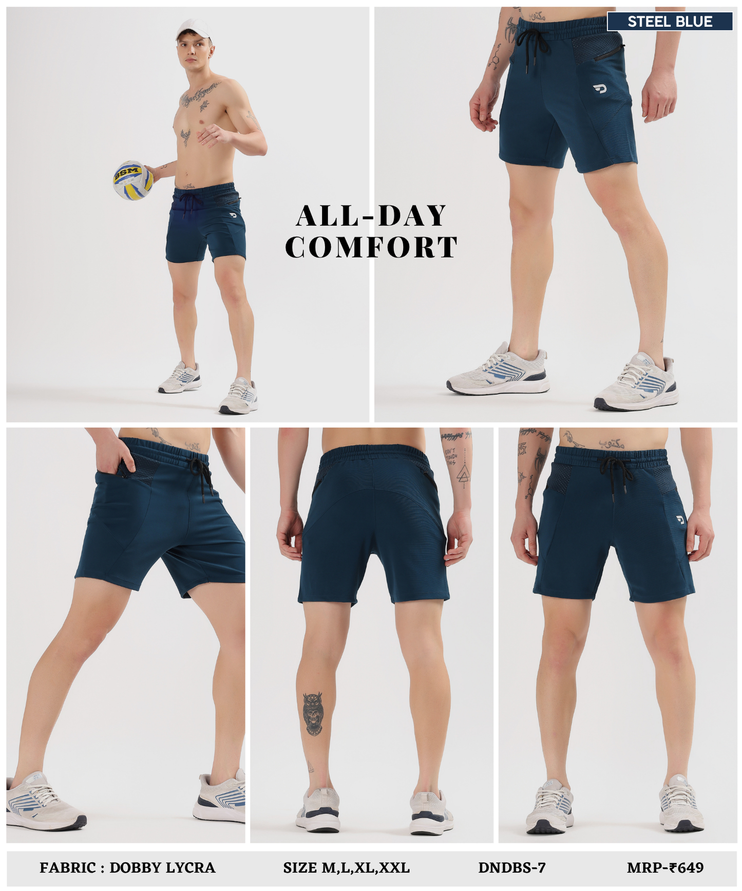 bugdot Shorts - Imported Dobby Lycra (GSM 250)
