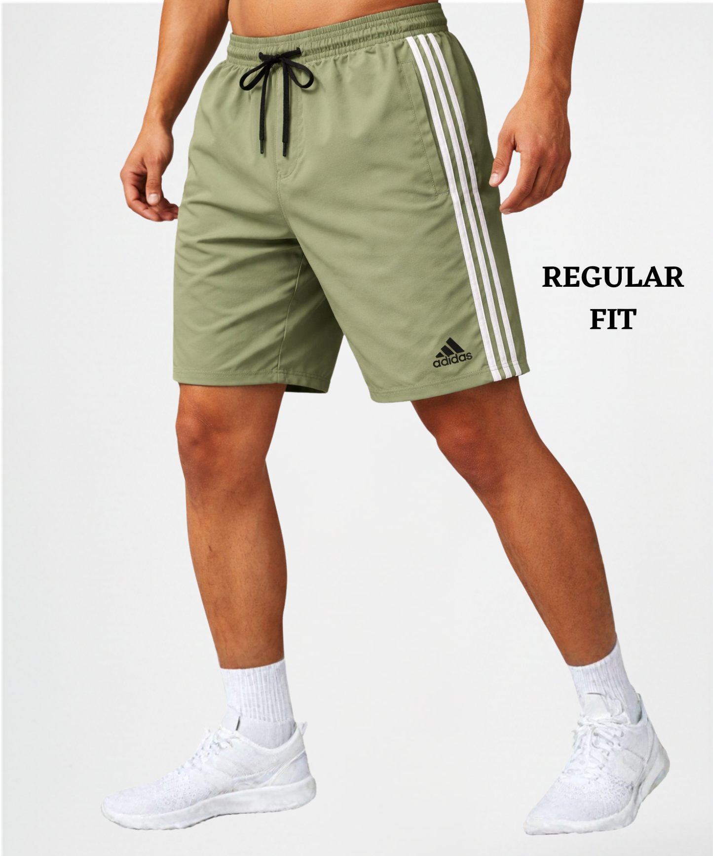 Imported Ns Parachute Lycra Shorts (15% Lycra 130 GSM) | Three Stripe
