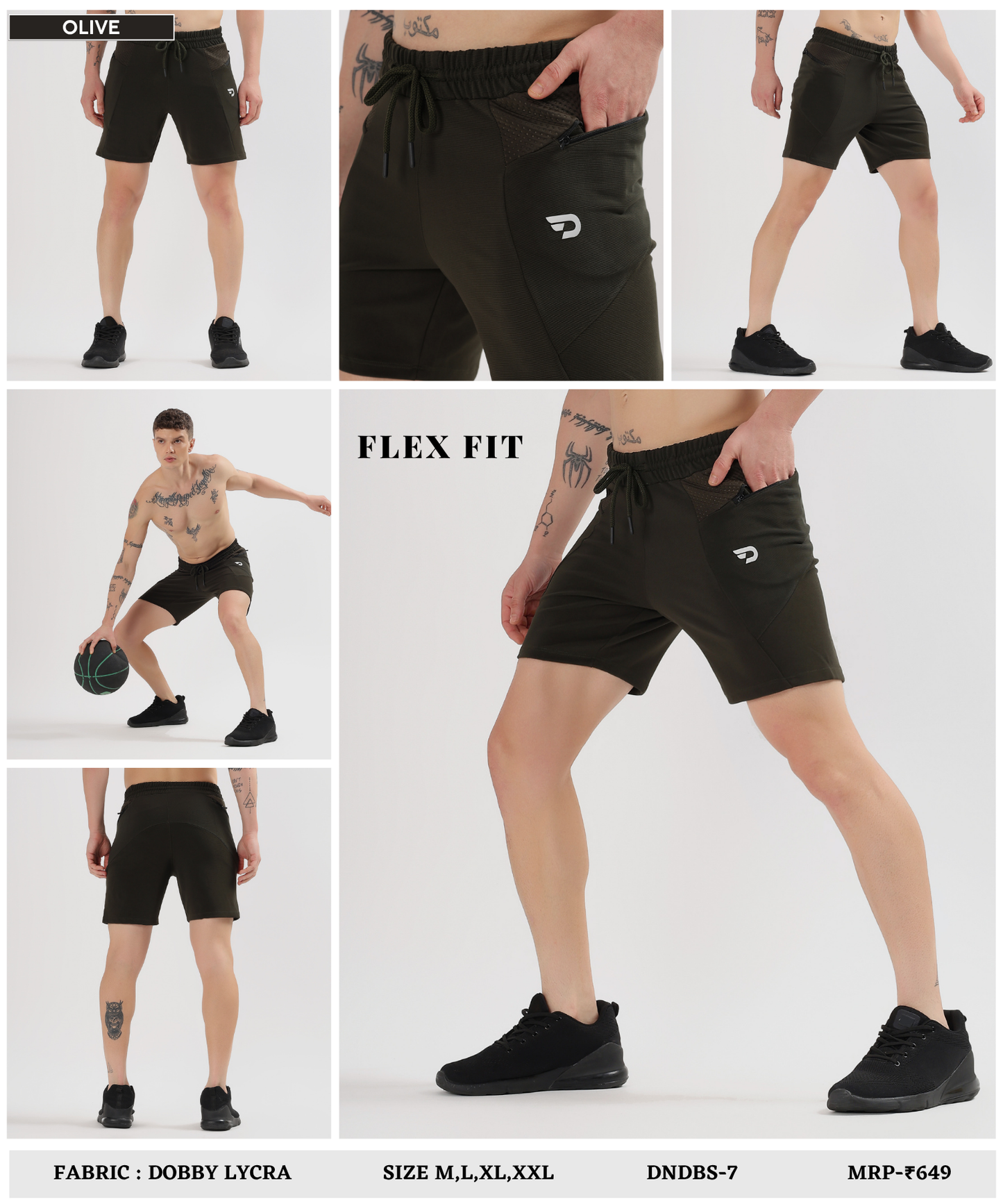 bugdot Shorts - Imported Dobby Lycra (GSM 250)