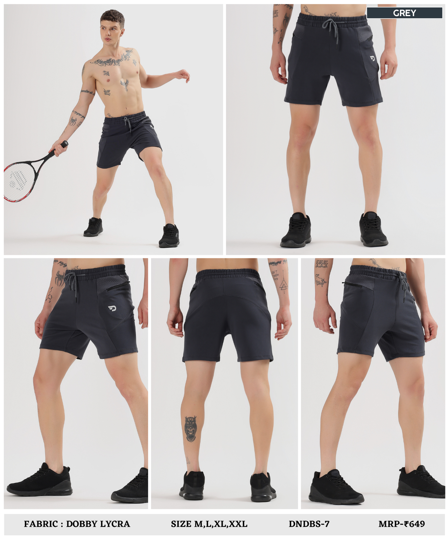 bugdot Shorts - Imported Dobby Lycra (GSM 250)