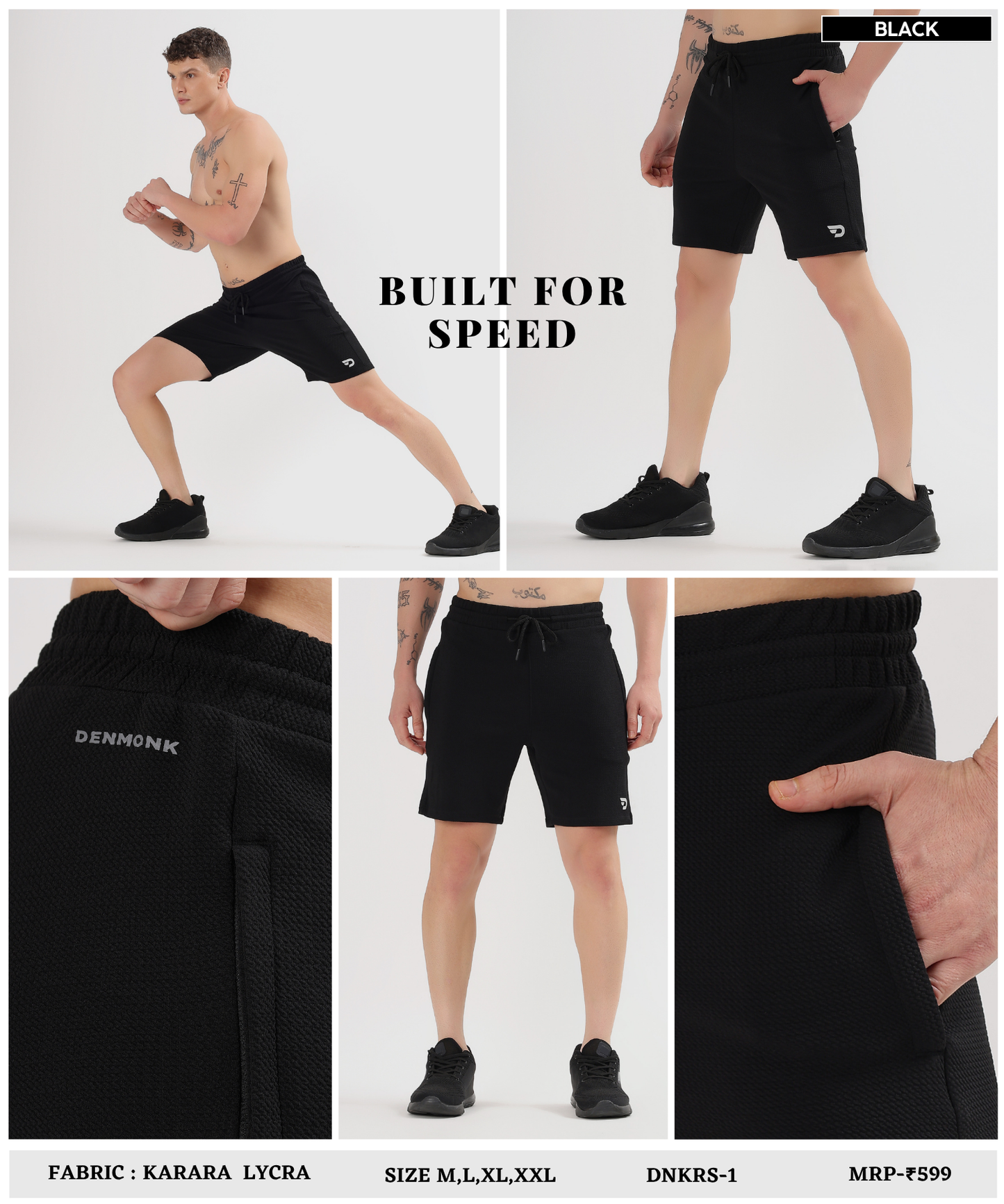 ActiveGrid Shorts - Imported Karara Lycra(GSM 250)