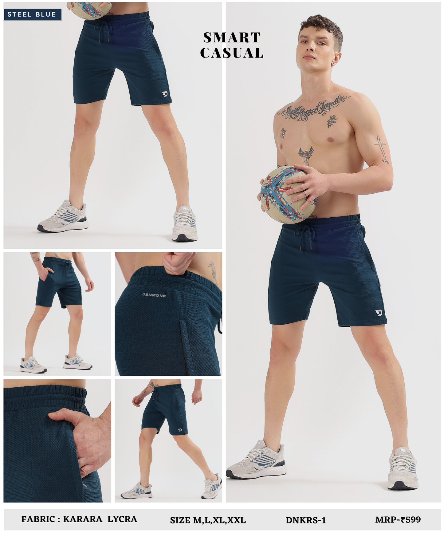 ActiveGrid Shorts - Imported Karara Lycra(GSM 250)