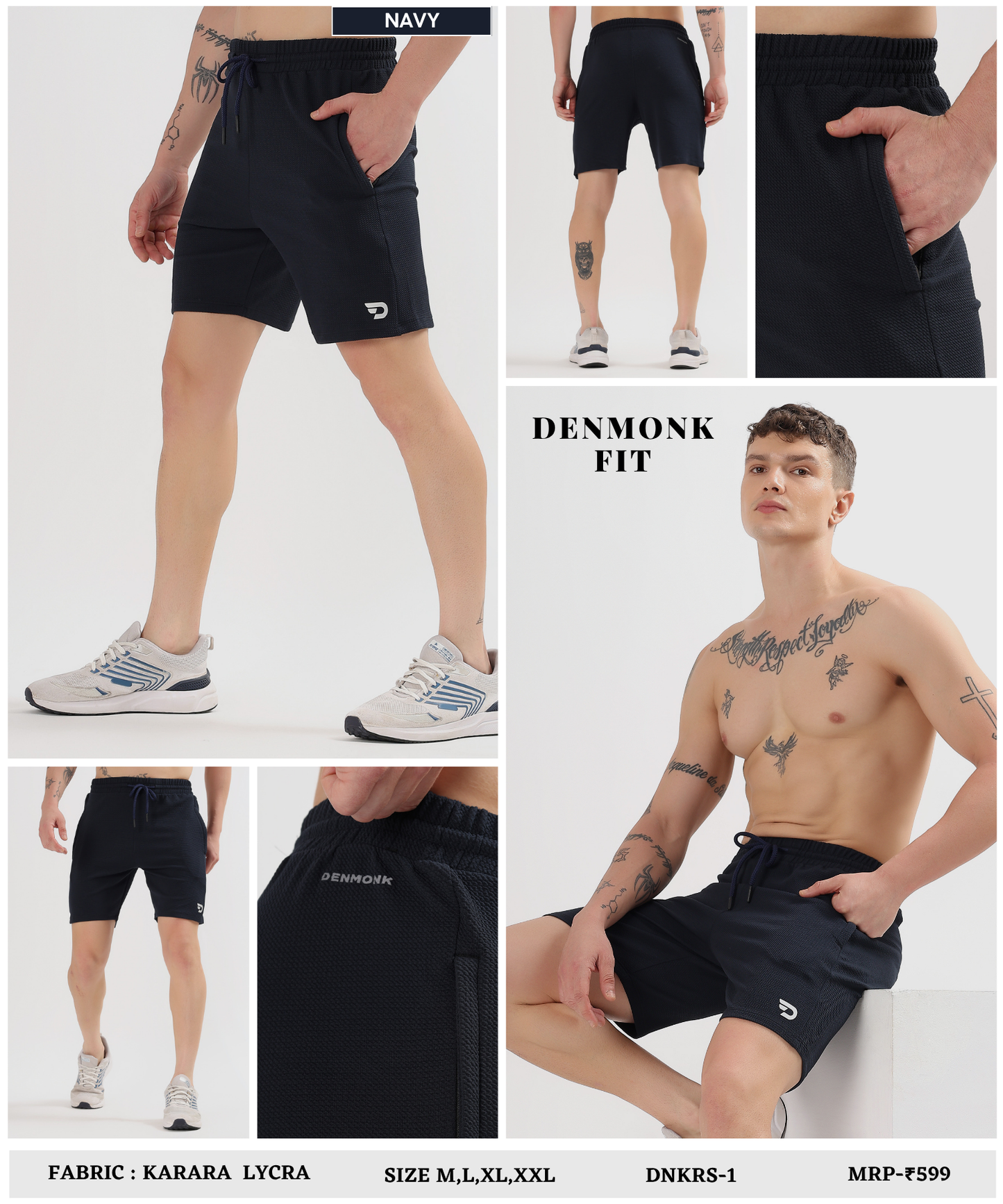 ActiveGrid Shorts - Imported Karara Lycra(GSM 250)