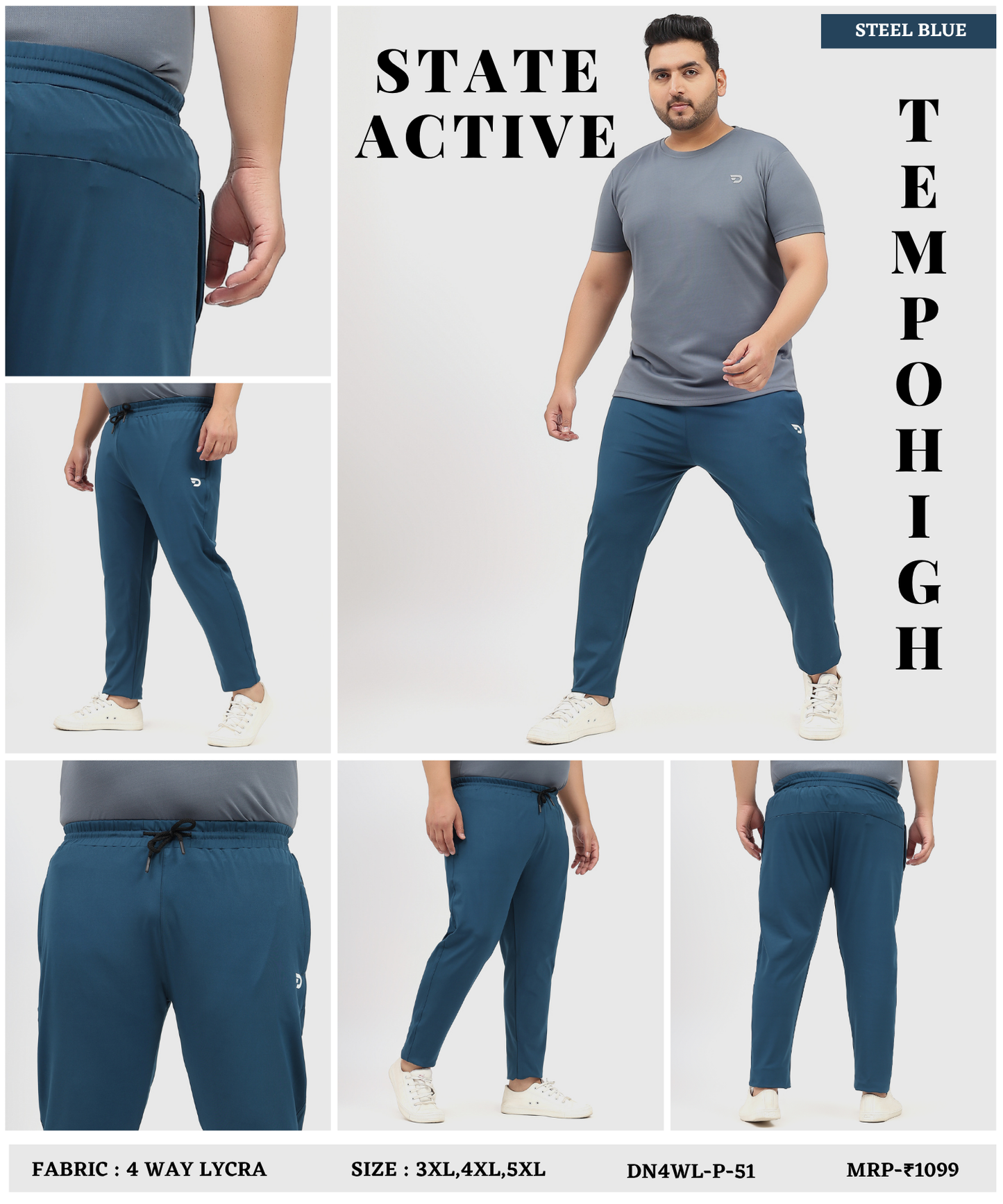 TaiwanFlex Trackpants - Imported 4way Taiwan Lycra Plus Size Lower (GSM 280)