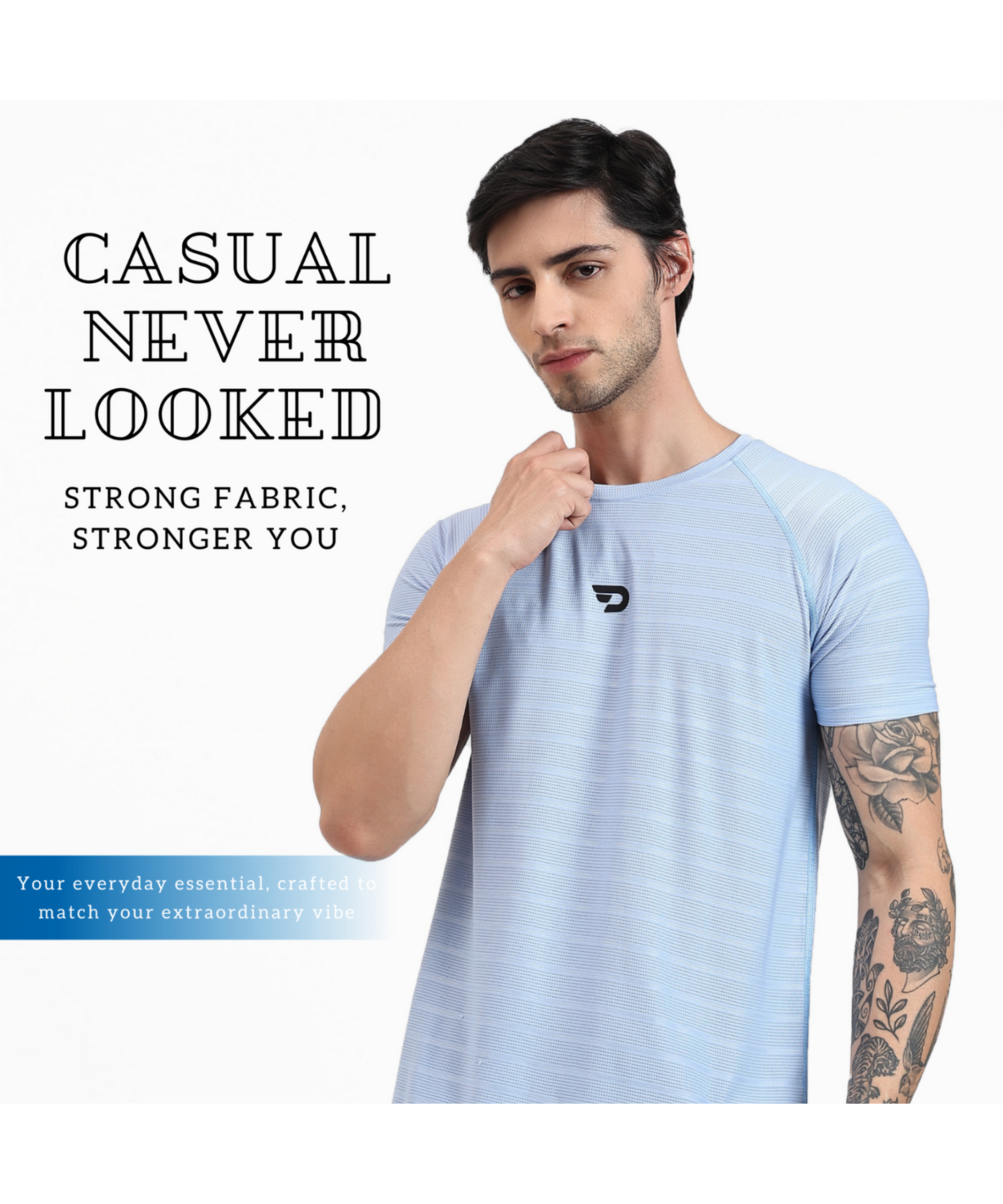 Pin Point Knit Lycra 6 Thread Stitching T-shirts