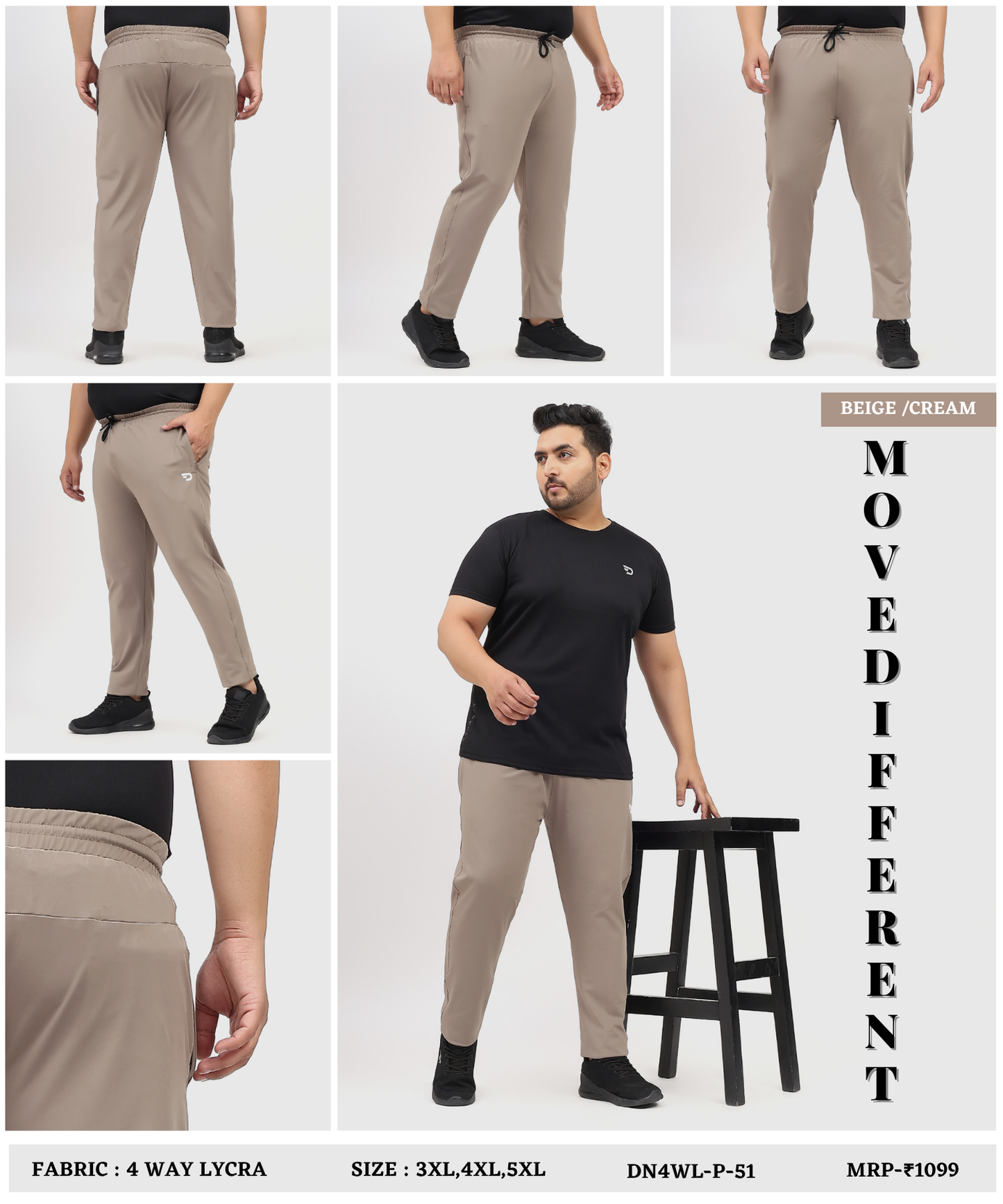 TaiwanFlex Trackpants - Imported 4way Taiwan Lycra Plus Size Lower (GSM 280)