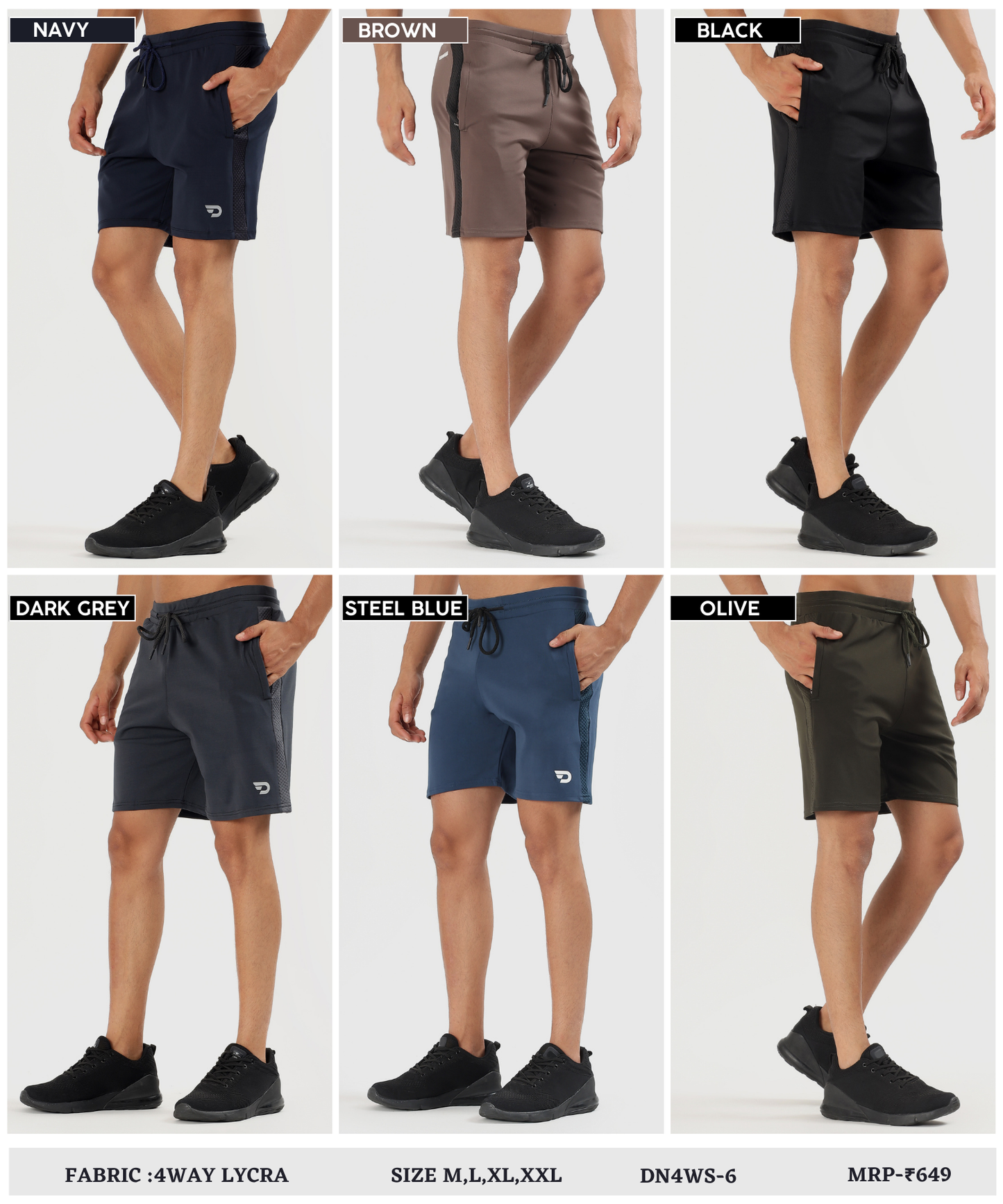 Stretch Shorts - Imported 4way Taiwan Lycra (GSM 260)