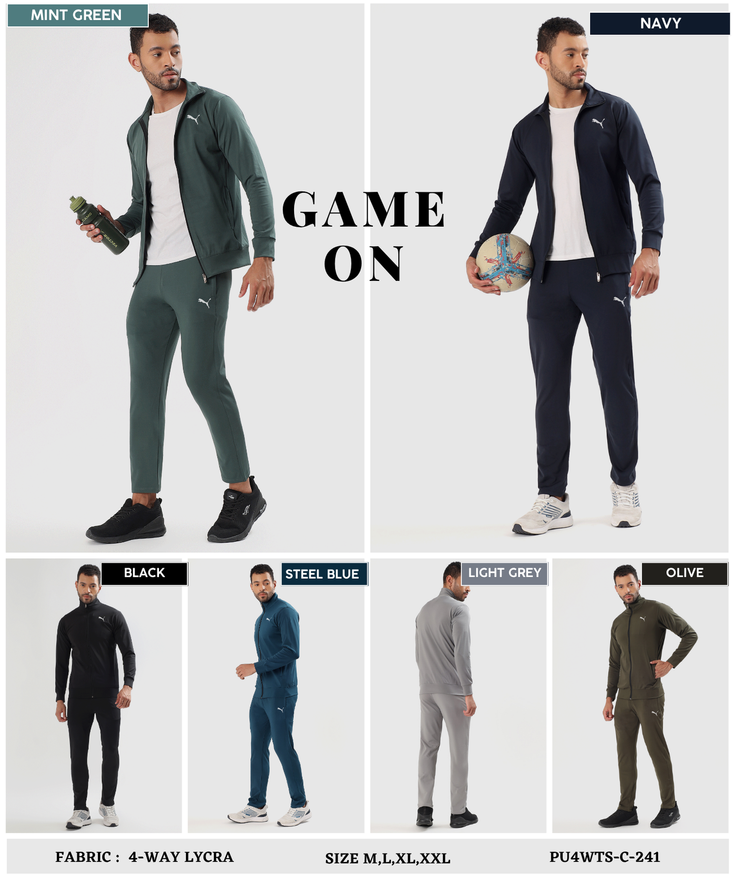 4-Way MotionZip Tracksuit - Imported 4way Lycra(GSM 290)