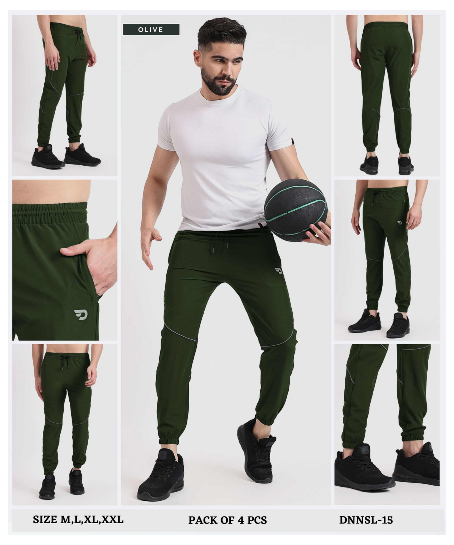Everyday Stretch Track Pants - Imported Ns Parachute Lycra Lower (15% Lycra 145 GSM)