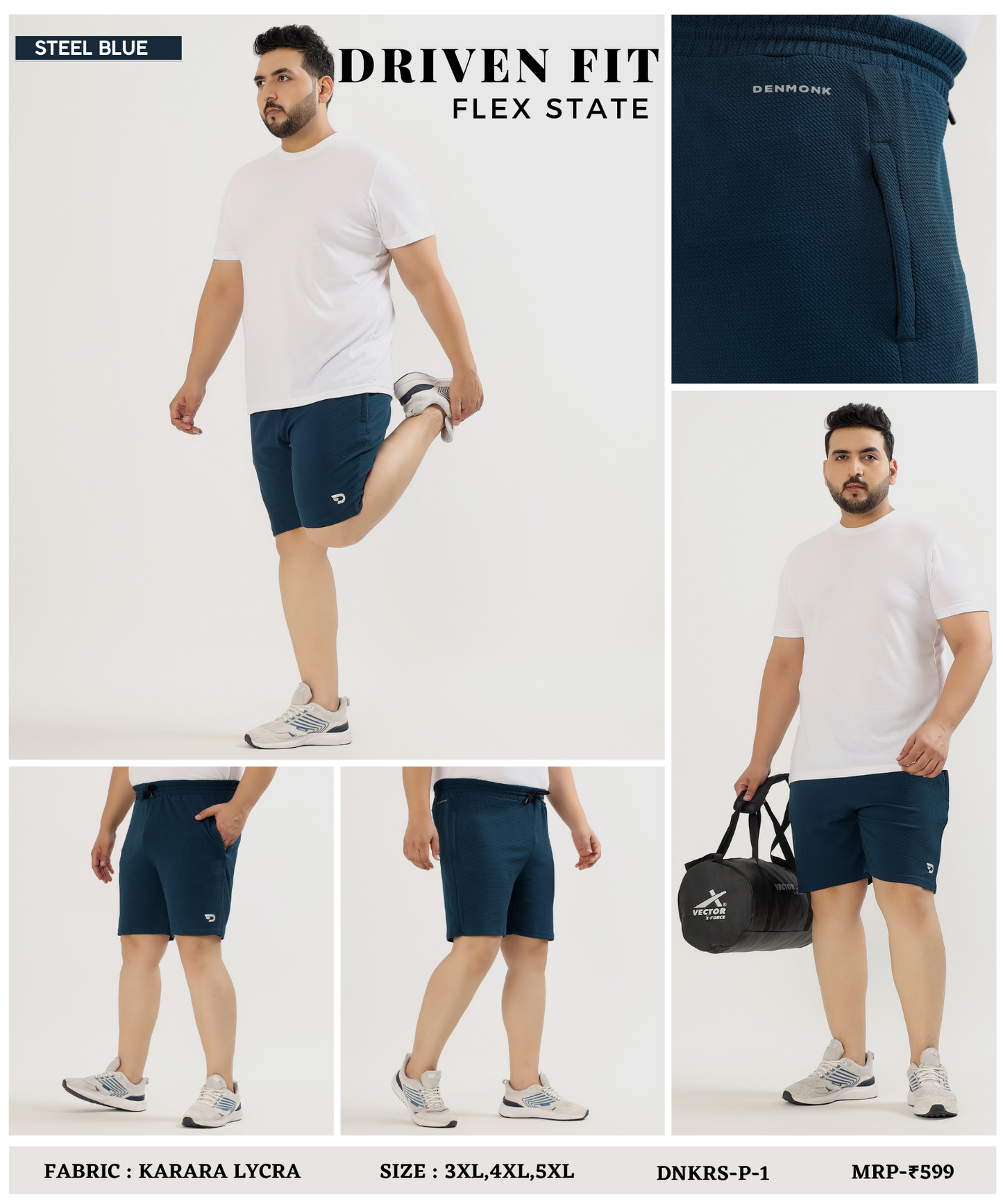 KararaFlex Plus Size Shorts – Imported Karara Lycra (250 GSM)