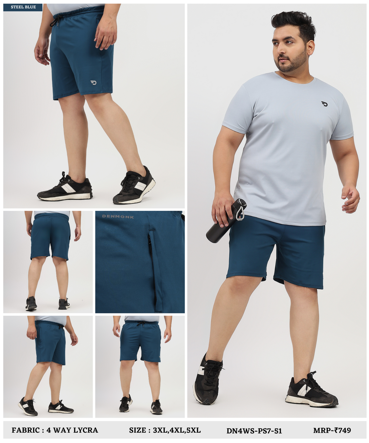 Imported 4way Taiwan Lycra Plus Size Shorts (GSM 250)|DOD
