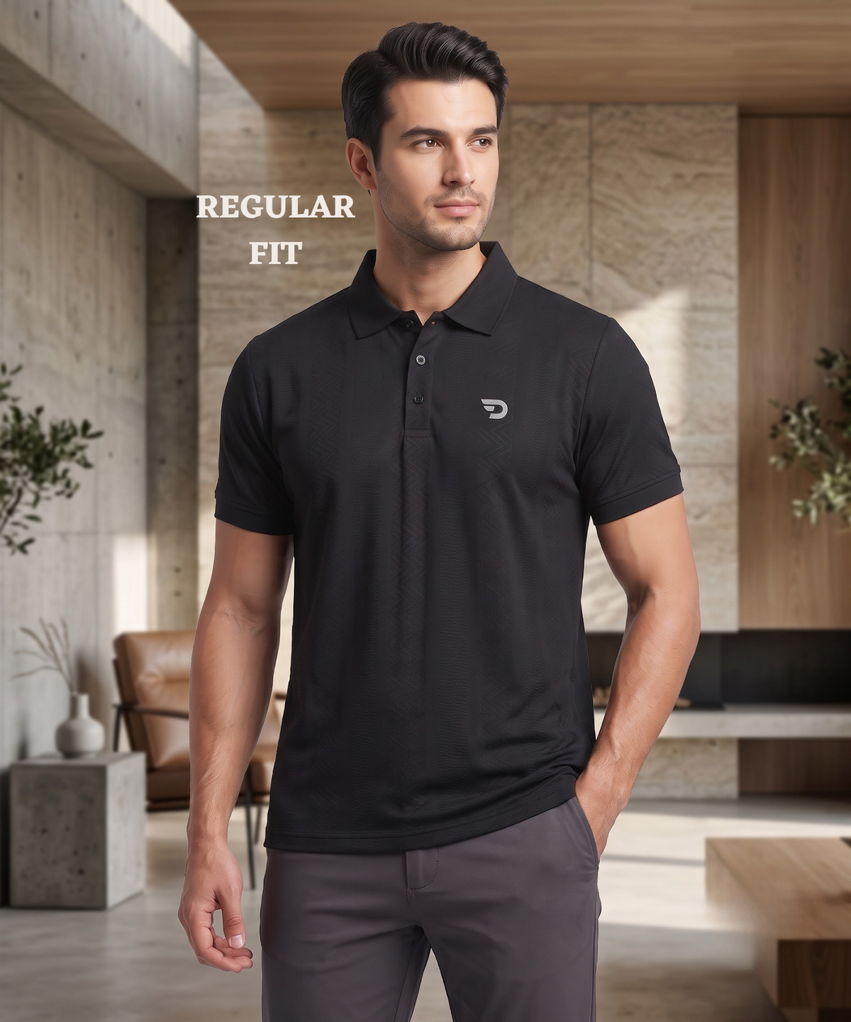 Men's Imported Jacquard Polo T-Shirt Half Sleeves | 220 GSM | Regular Fit