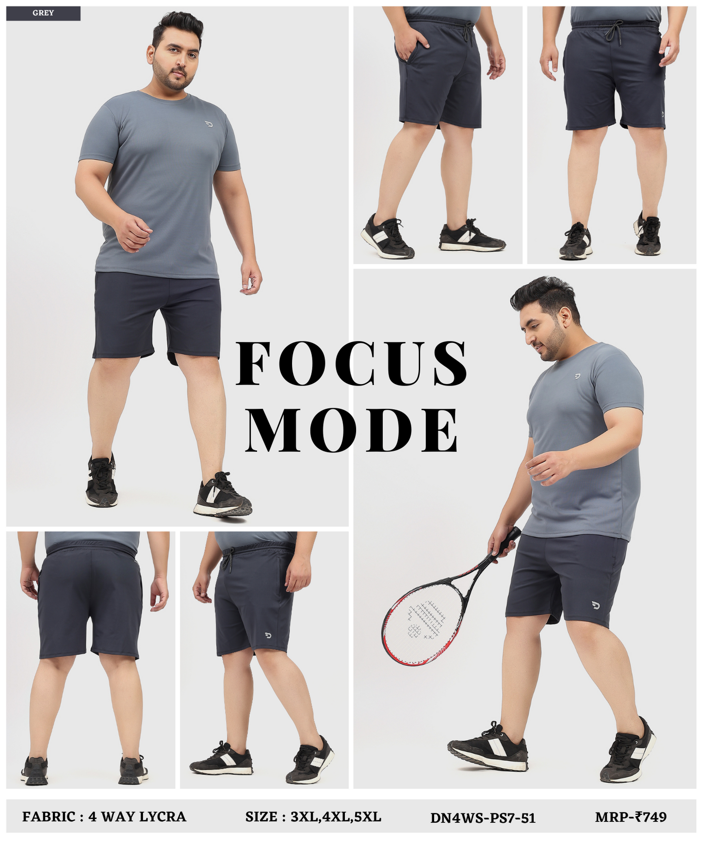 Imported 4way Taiwan Lycra Plus Size Shorts (GSM 250)