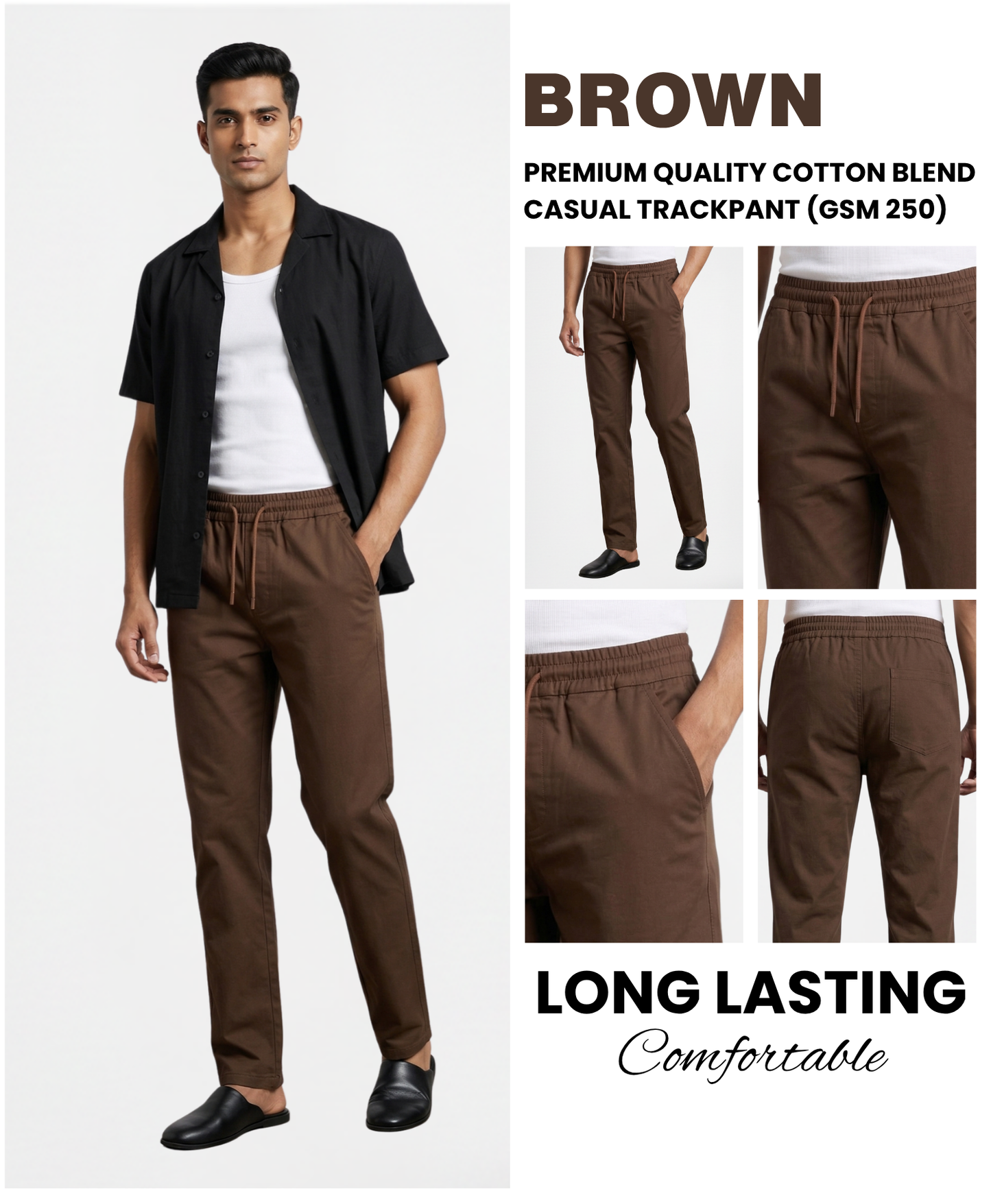 Premium Quality Cotton Blend Casual Trackpant (GSM 250) – Soft & Durable Fabric | Comfort Fit